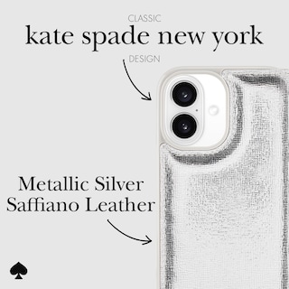 Foto 5 | Funda De Teléfono Kate Spade New York Wallet Folio Para Iphone 16 Plateada - Venta Internacional.