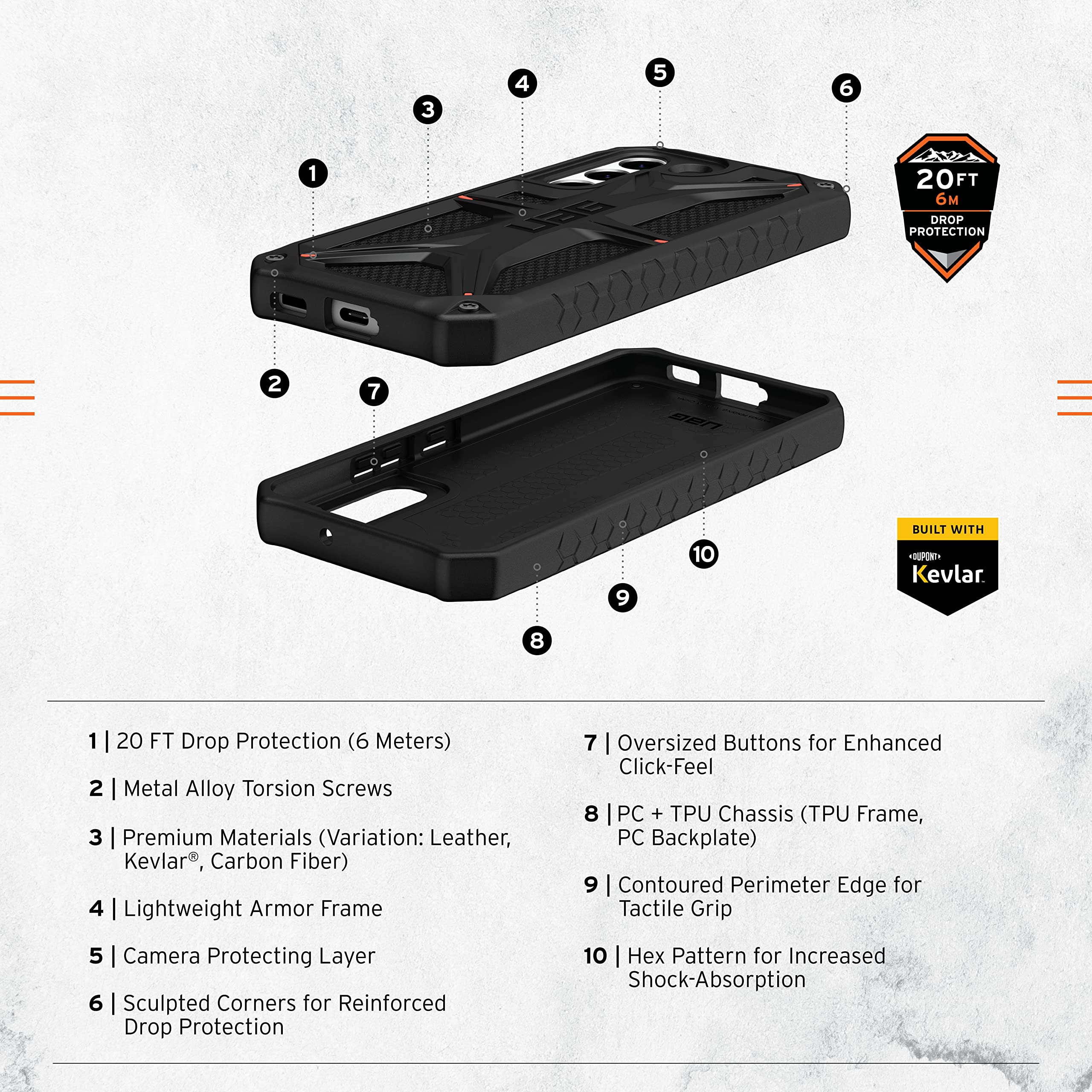 Foto 4 pulgar | Funda Urban Armor Gear Uag Monarch Para Samsung Galaxy S22 De 6.1 Pulgadas - Venta Internacional.
