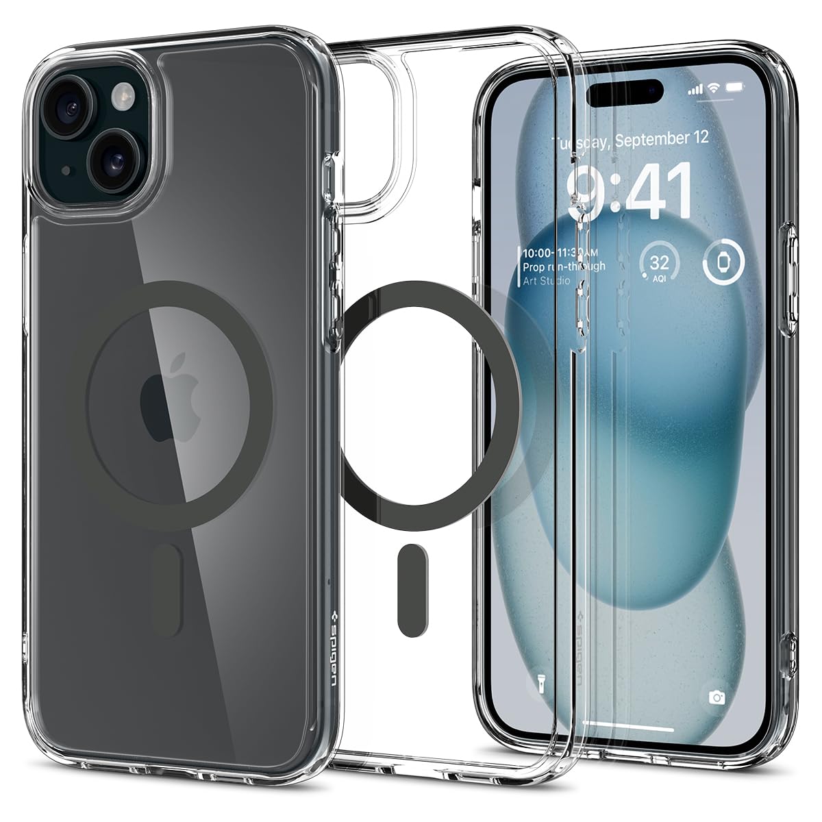 Foto 2 pulgar | Funda Spigen Ultra Hybrid Magfit Para Iphone 15 (2023), Color Grafito - Venta Internacional.