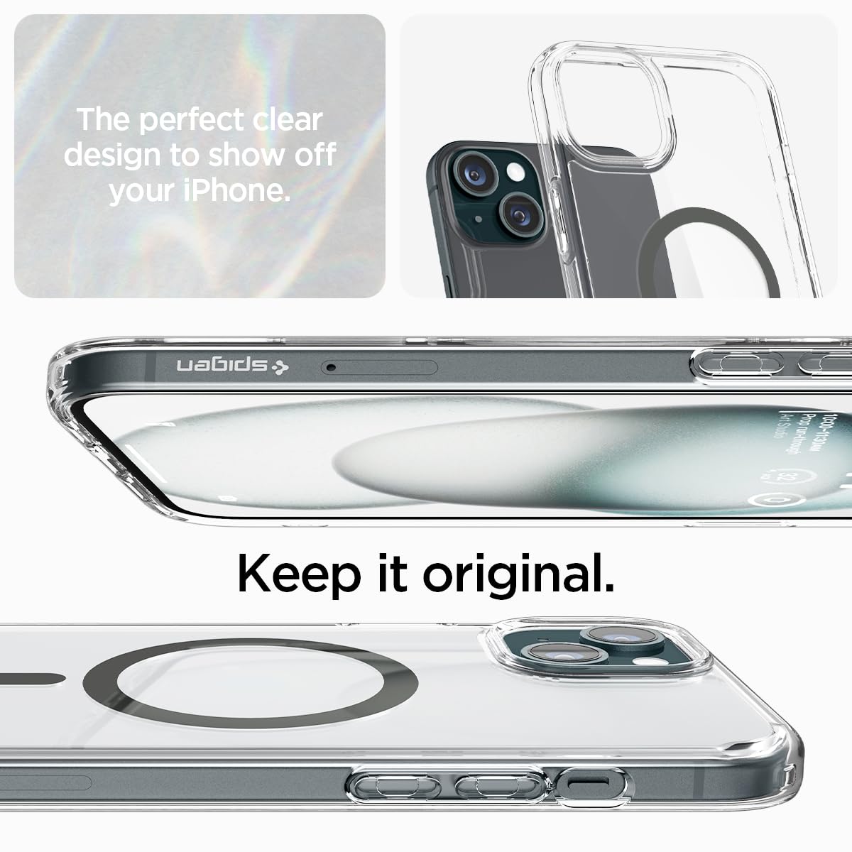 Foto 4 pulgar | Funda Spigen Ultra Hybrid Magfit Para Iphone 15 (2023), Color Grafito - Venta Internacional.