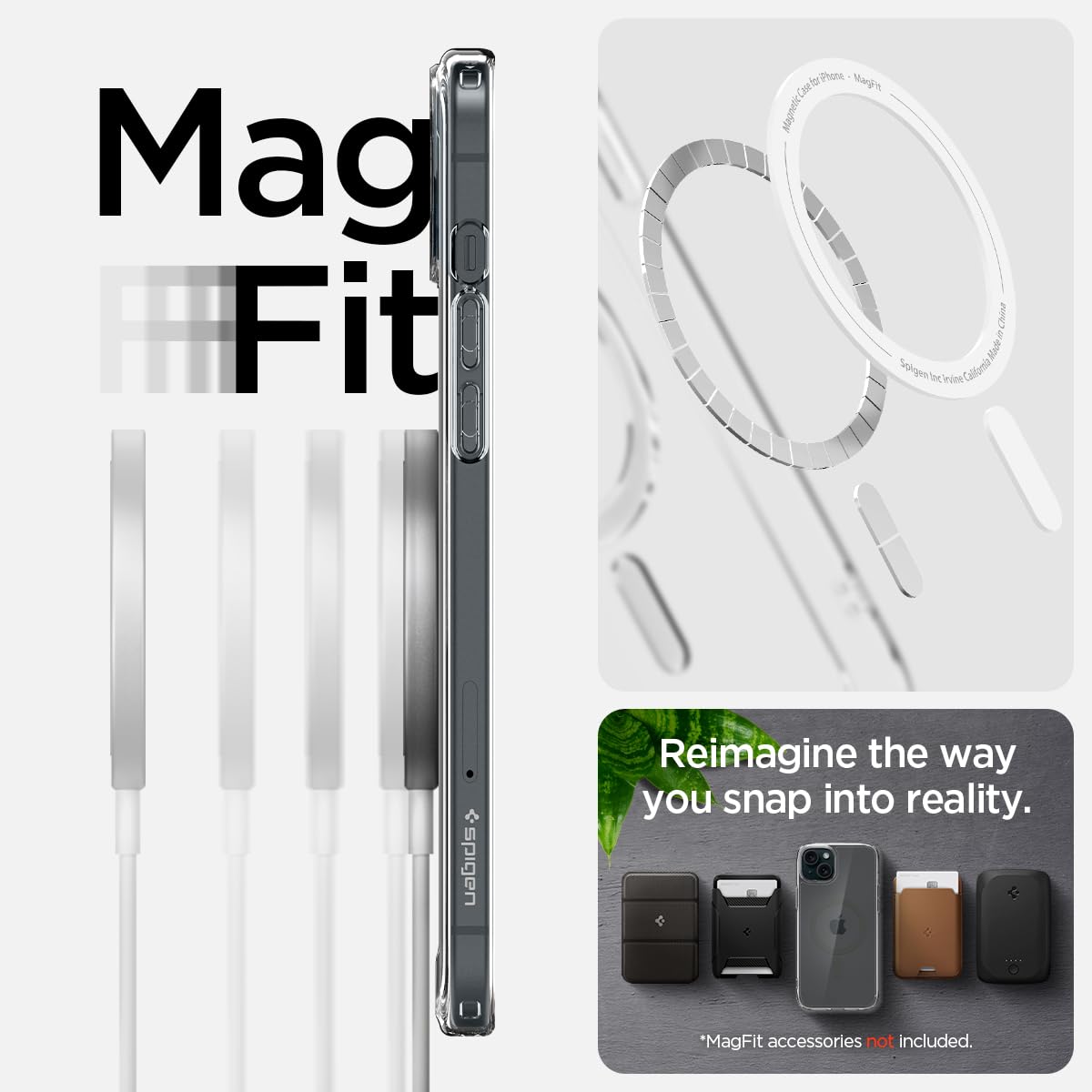 Foto 7 | Funda Spigen Ultra Hybrid Magfit Para Iphone 15 (2023), Color Grafito - Venta Internacional.