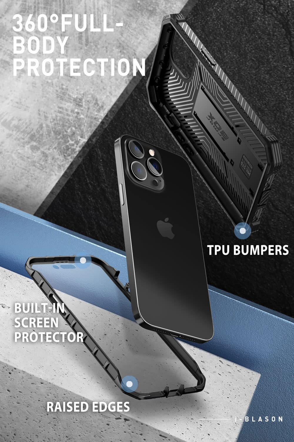 Foto 4 pulgar | Funda De Teléfono I-blason Armorbox Para Iphone 14 Pro 6.1'' 2022 Negra - Venta Internacional.