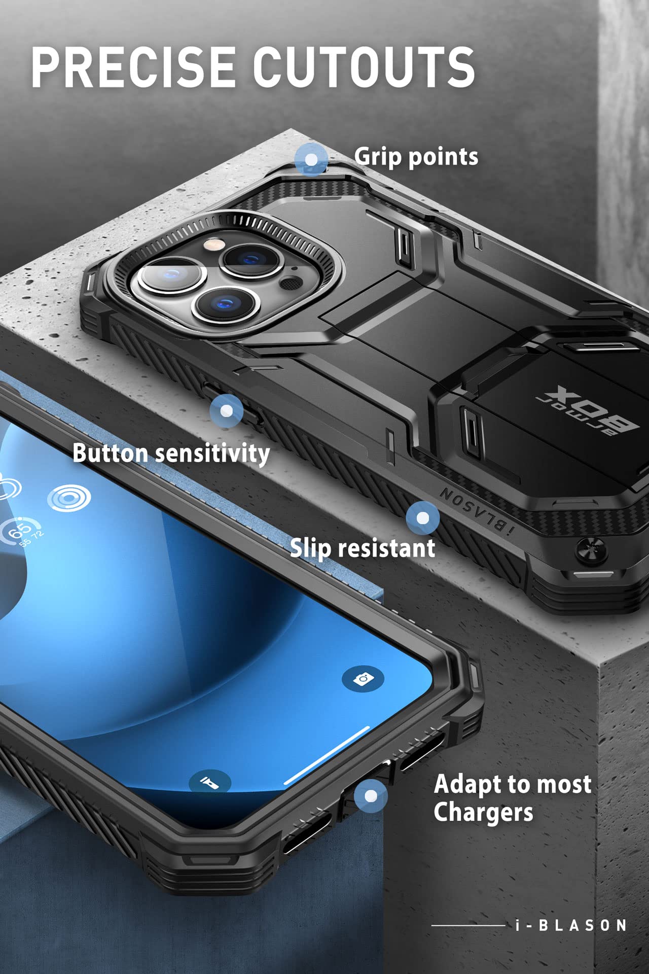 Foto 5 pulgar | Funda De Teléfono I-blason Armorbox Para Iphone 14 Pro 6.1'' 2022 Negra - Venta Internacional.