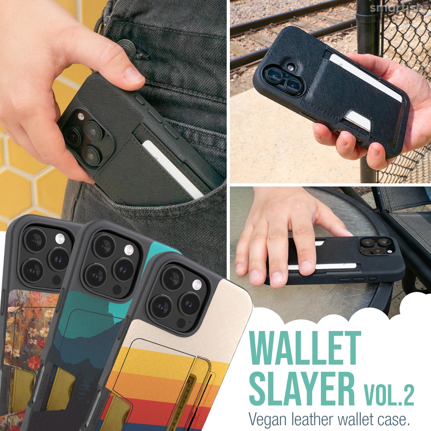 Foto 6 pulgar | Funda Tipo Cartera Smartish  Para Iphone 16 Pro Max Wallet Slayer Vol 2 - Venta Internacional.