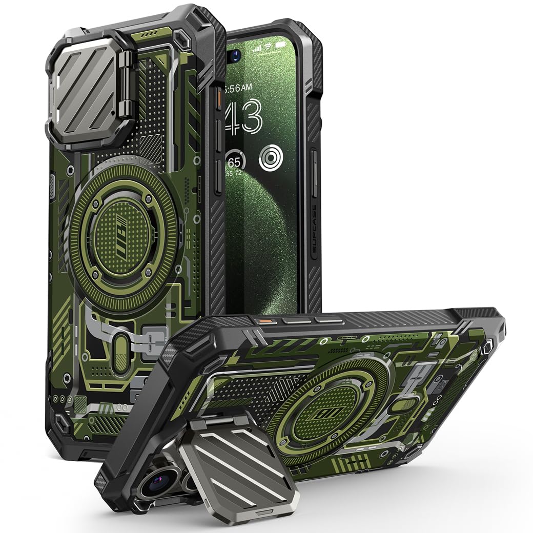 Foto 1 | Funda Supcase Para Iphone 15 Pro Max Con Funda De Cámara Verde - Venta Internacional.
