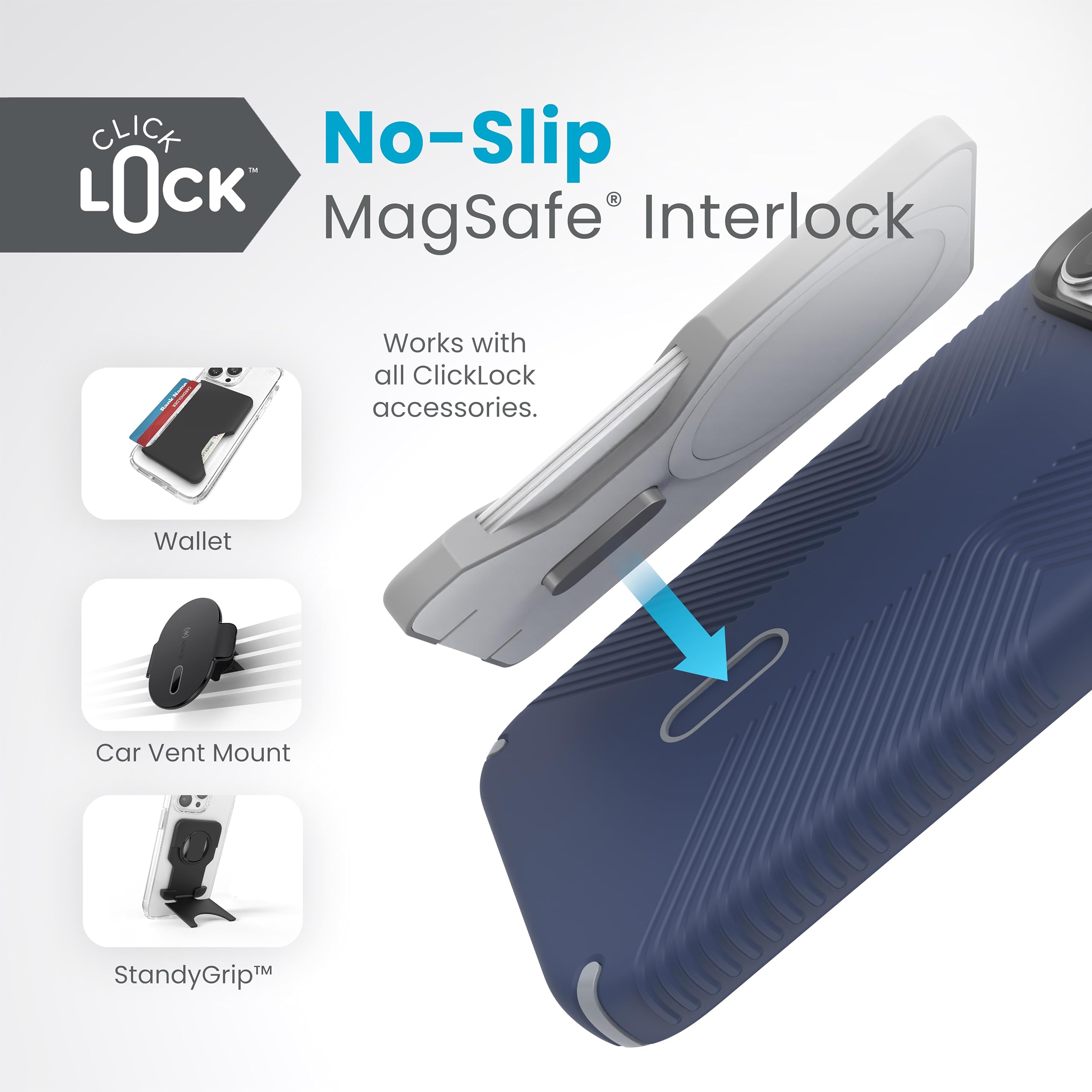 Foto 5 pulgar | Funda Para Teléfono Speck Iphone 15 Pro Max Presidio2 Grip Azul/gris/blanco - Venta Internacional.