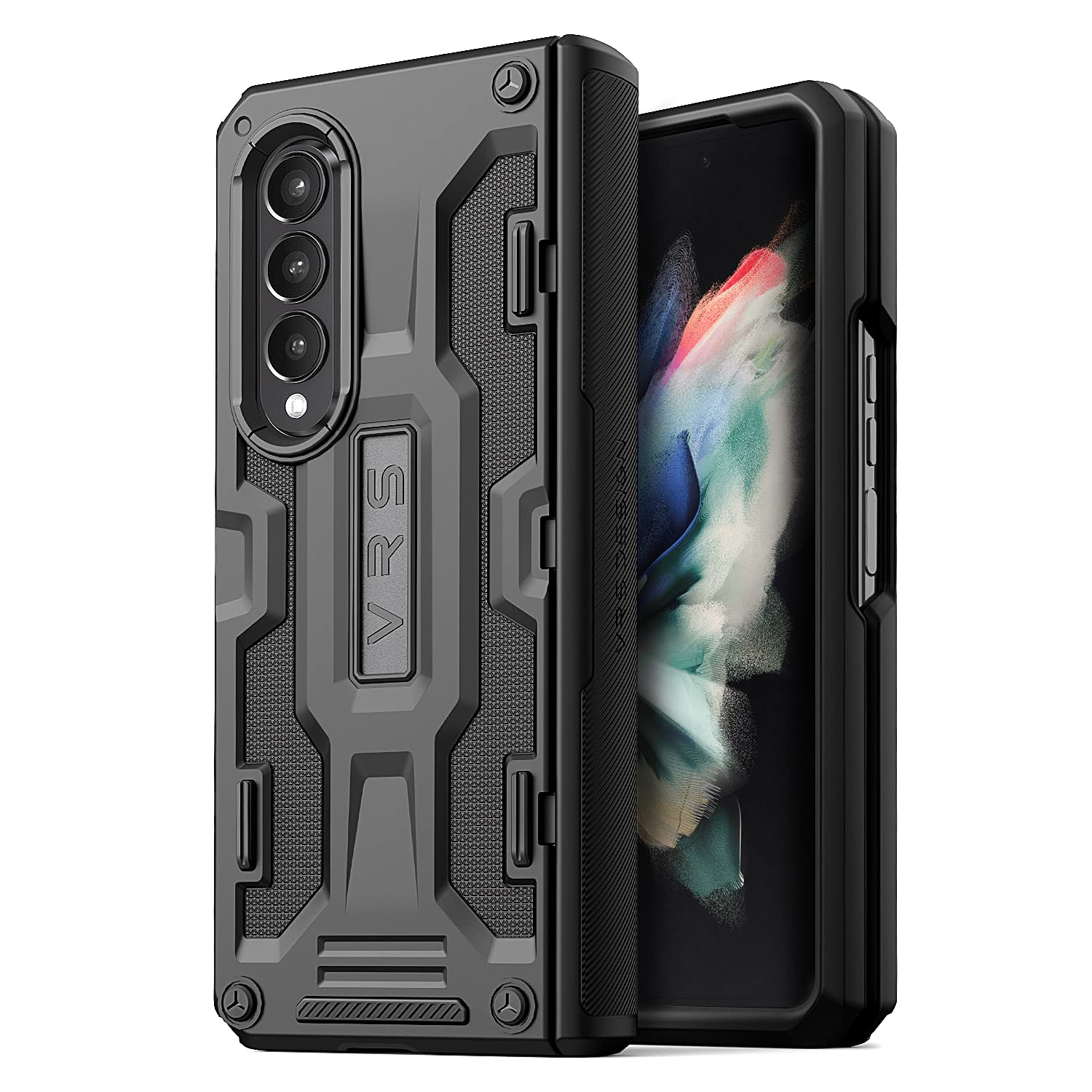 Funda De Teléfono Vrs Design Terra Guard Para Galaxy Z Fold 3 Negra - Venta Internacional.