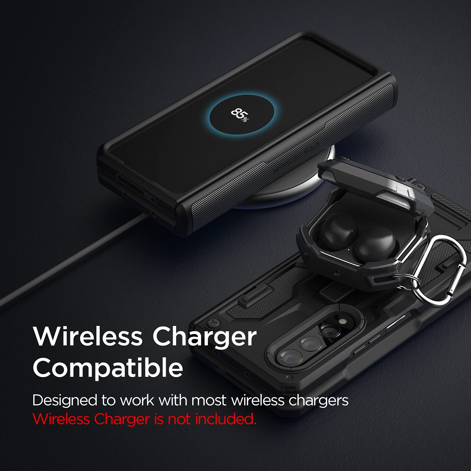Foto 7 pulgar | Funda De Teléfono Vrs Design Terra Guard Para Galaxy Z Fold 3 Negra - Venta Internacional.
