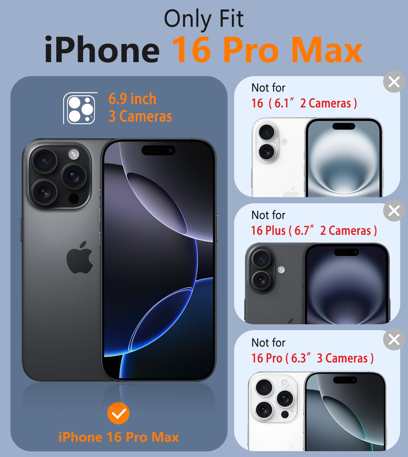 Foto 3 pulgar | Funda De Teléfono Fntcase Para Iphone 16 Pro-max Magnetic Black - Venta Internacional.