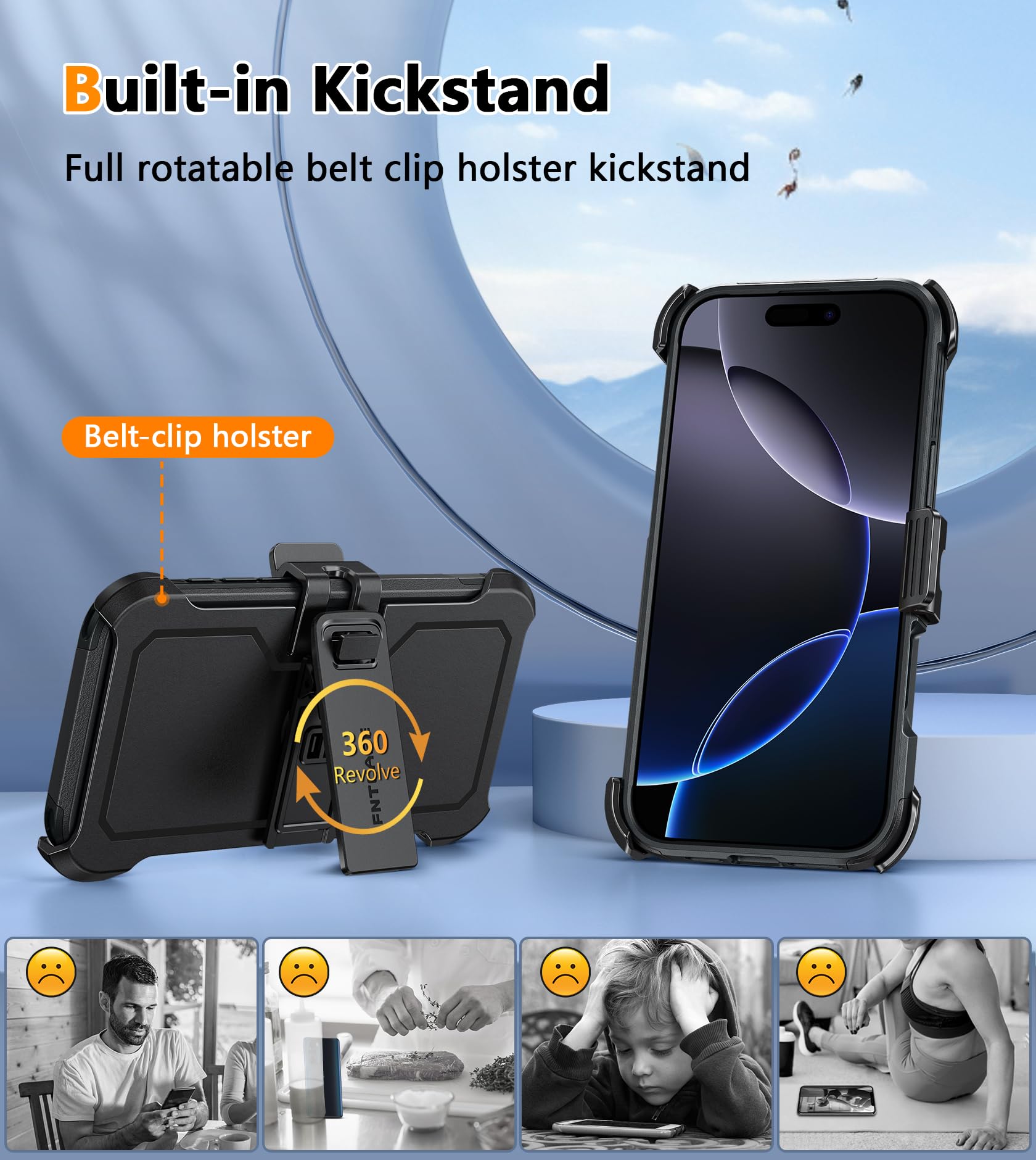 Foto 4 pulgar | Funda De Teléfono Fntcase Para Iphone 16 Pro-max Magnetic Black - Venta Internacional.