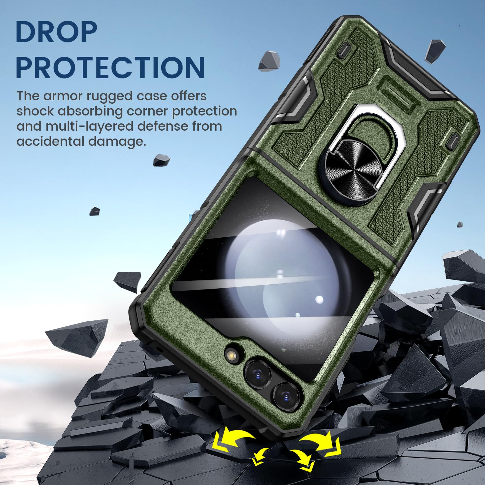 Foto 8 pulgar | Funda Vego Para Samsung Galaxy Z Flip 5 Con Protección De Bisagra, Color Verde - Venta Internacional.