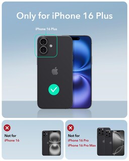 Foto 2 | Funda De Silicona Esr Con Soporte Para Iphone 16 Plus, Color Negro - Venta Internacional.