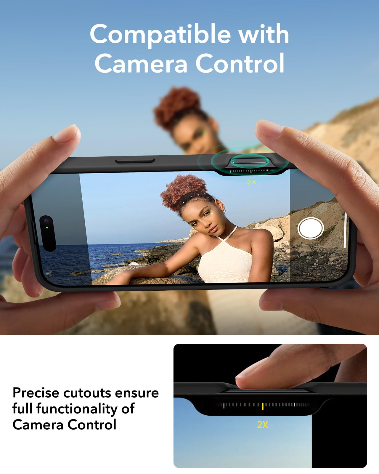Foto 6 | Funda De Silicona Esr Con Soporte Para Iphone 16 Plus, Color Negro - Venta Internacional.