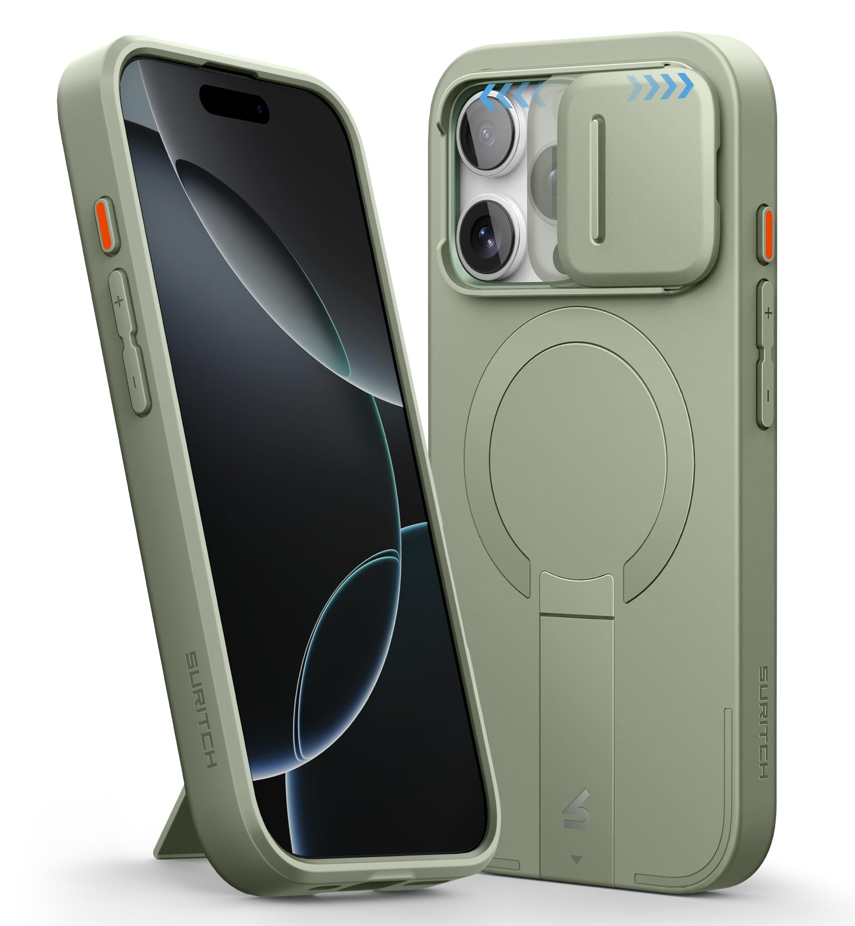 Foto 2 pulgar | Funda Suritch Para Iphone 16 Pro Con Cámara Deslizante, Color Verde - Venta Internacional.