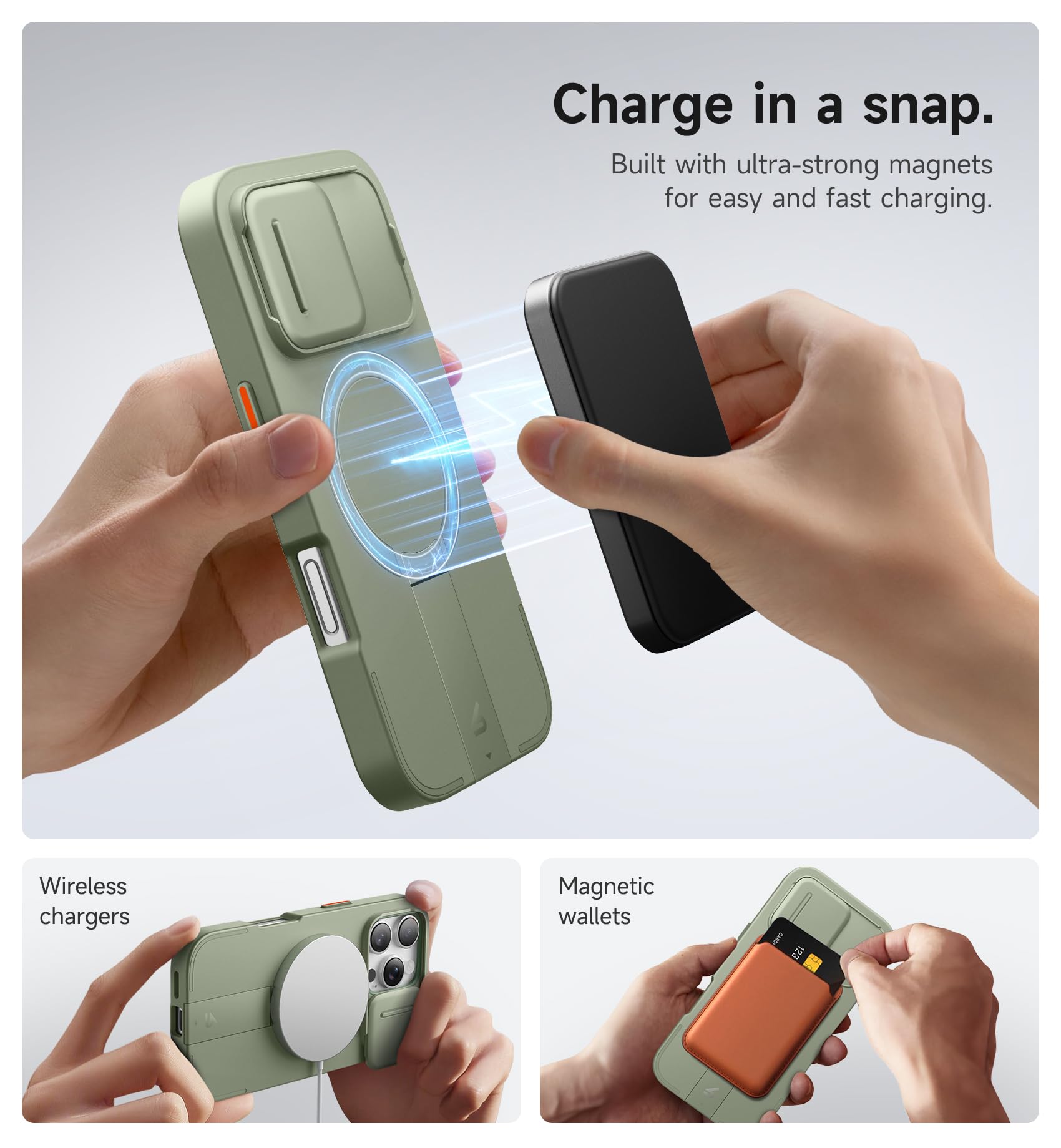 Foto 4 pulgar | Funda Suritch Para Iphone 16 Pro Con Cámara Deslizante, Color Verde - Venta Internacional.