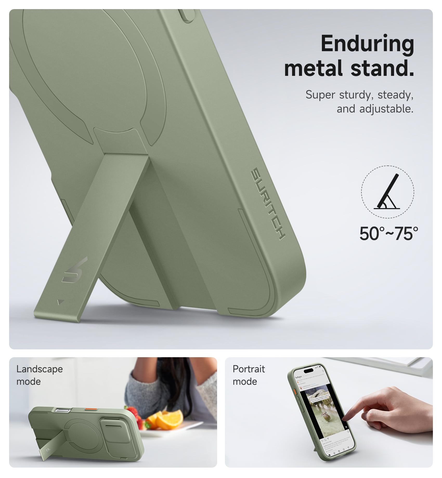 Foto 6 pulgar | Funda Suritch Para Iphone 16 Pro Con Cámara Deslizante, Color Verde - Venta Internacional.