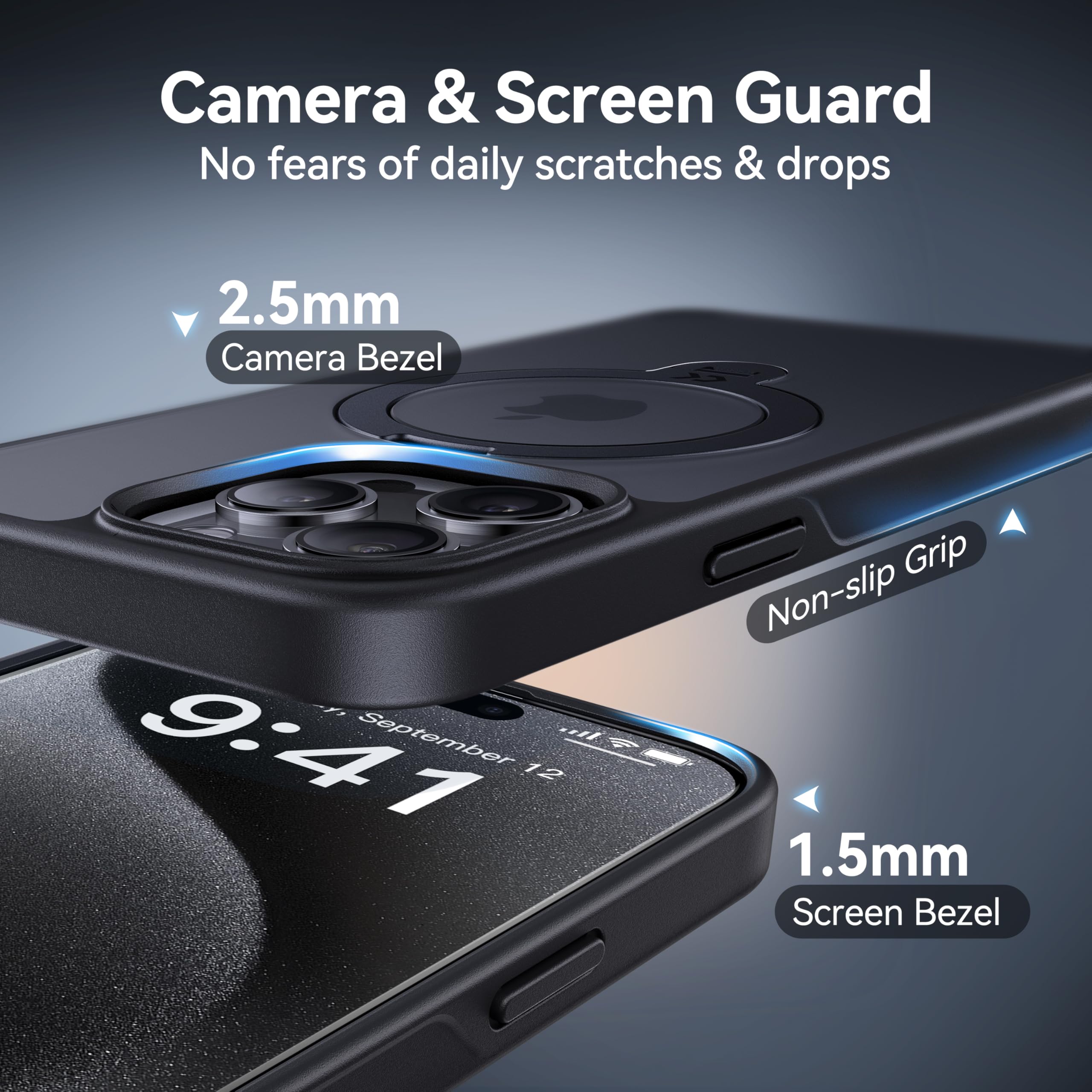 Foto 7 pulgar | Funda Casekoo Magicstand Pro Para Iphone 15 Pro De 6.1 Pulgadas Negra - Venta Internacional.