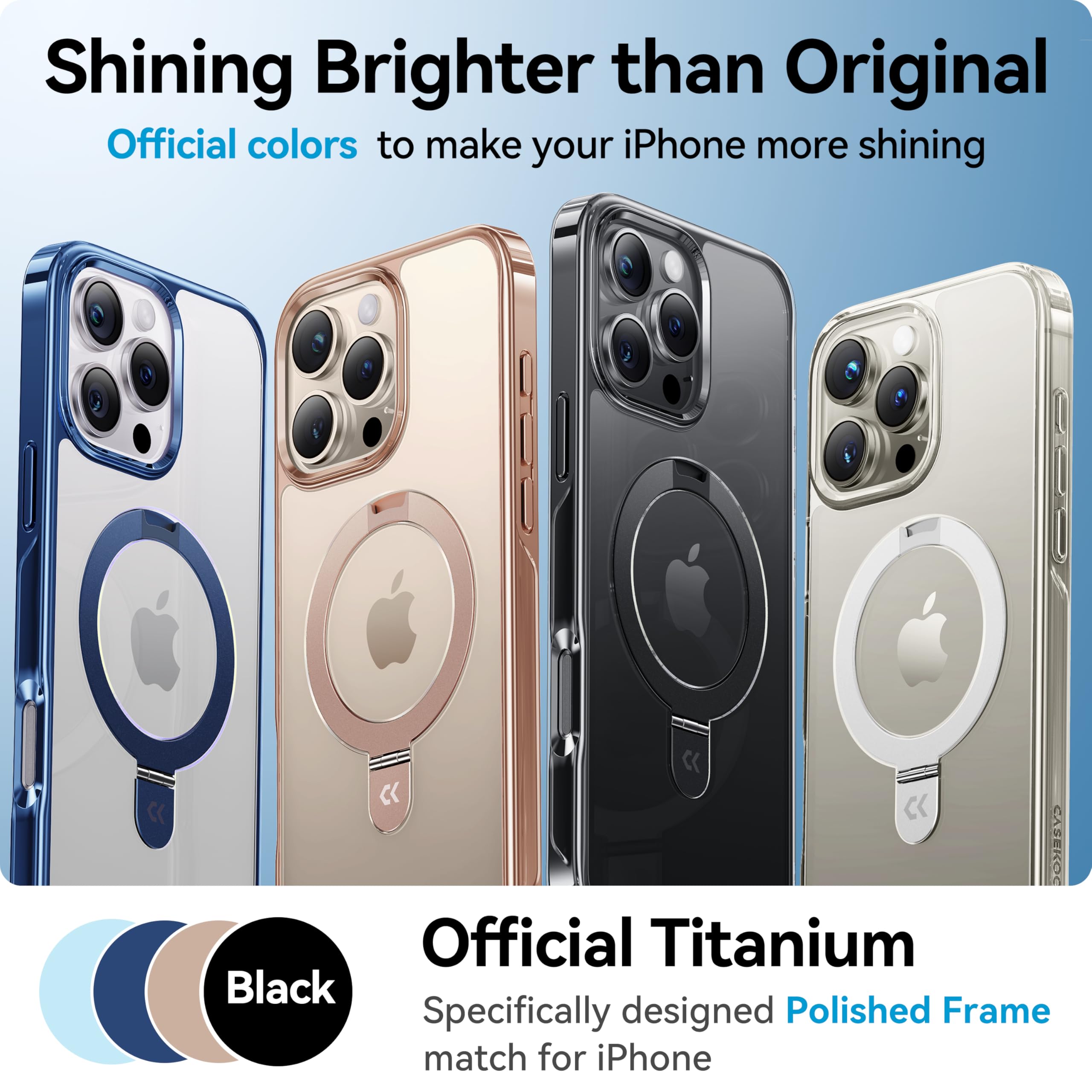 Foto 3 pulgar | Funda De Teléfono Casekoo Black Titanium Para Iphone 16 Pro Max 6.9 Pulgadas - Venta Internacional.