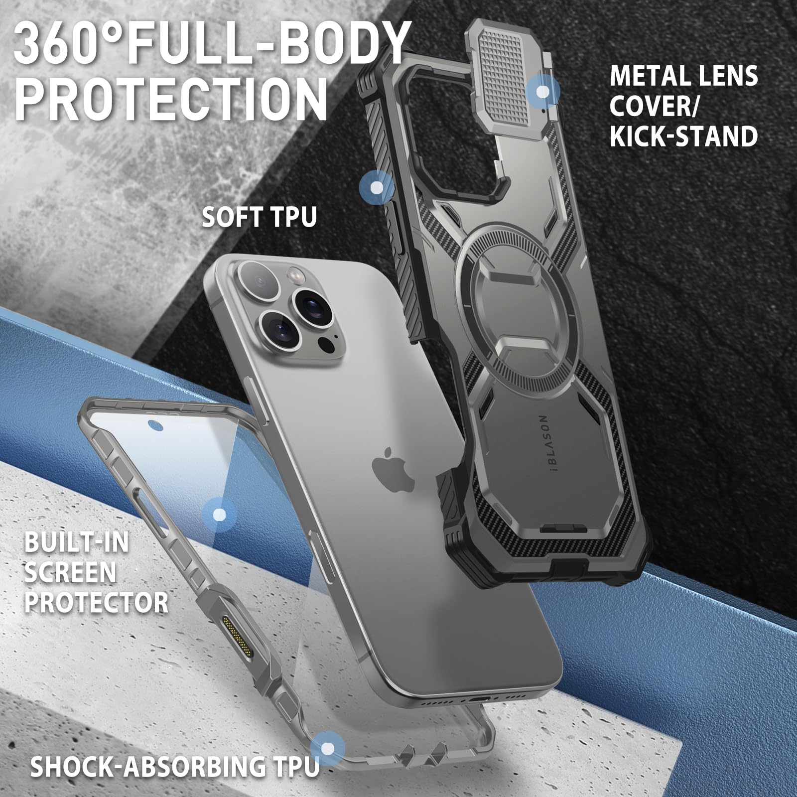 Foto 4 pulgar | Funda De Teléfono I-blason Armorbox Series Para Iphone 16 Pro - Venta Internacional.
