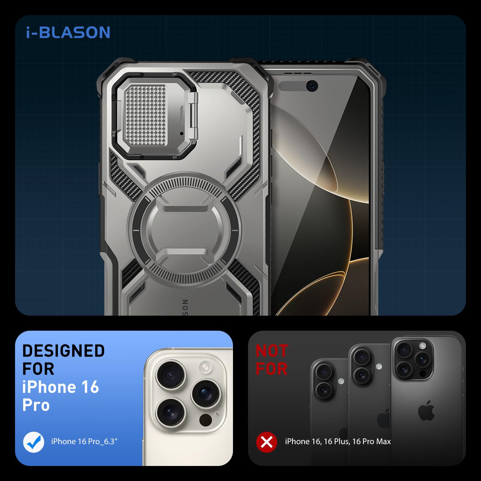Foto 8 pulgar | Funda De Teléfono I-blason Armorbox Series Para Iphone 16 Pro - Venta Internacional.