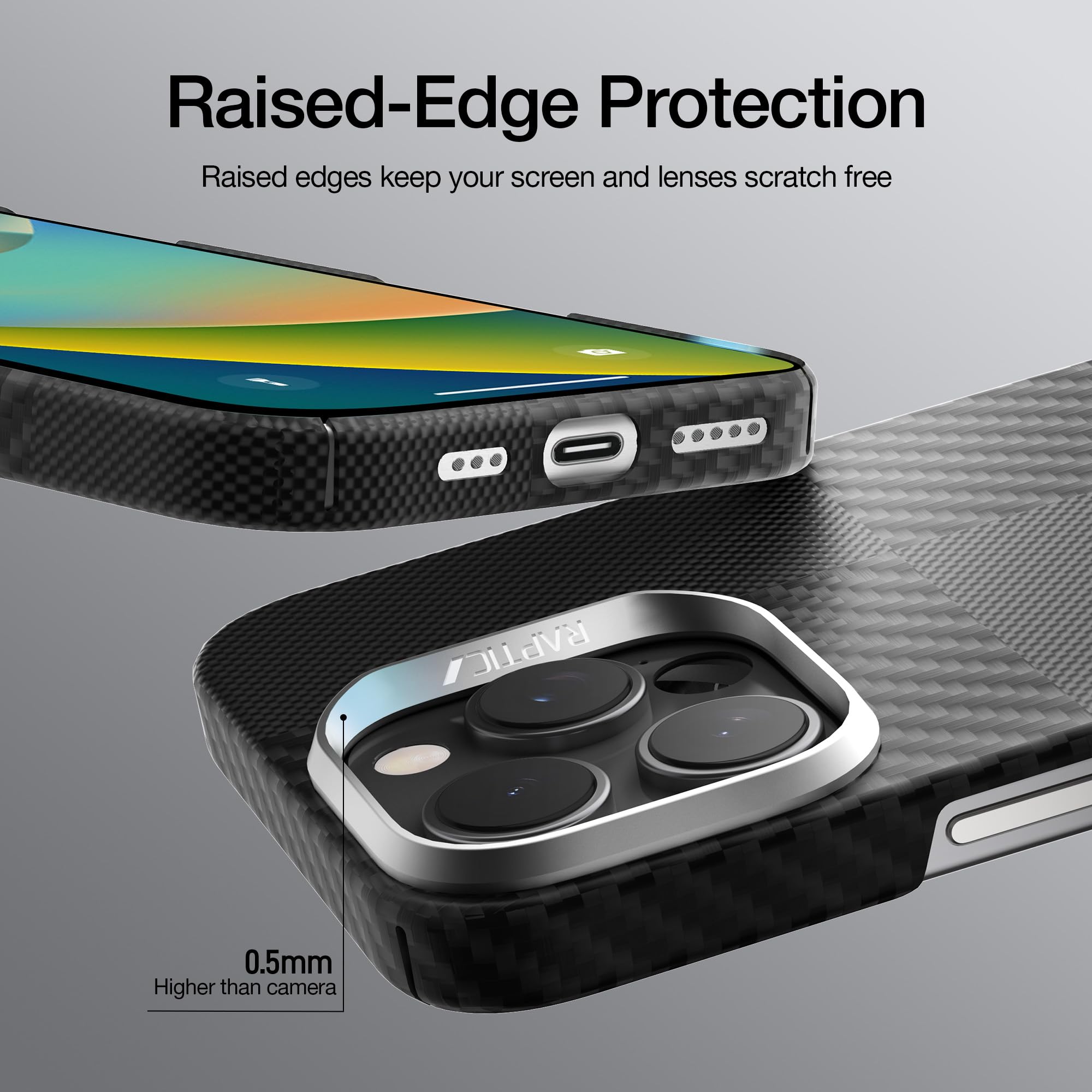 Foto 8 pulgar | Funda Raptic Para Iphone 16 Pro Max De Fibra De Aramida Magsafe - Venta Internacional.