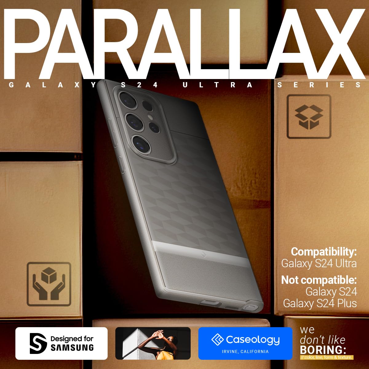 Foto 3 pulgar | Funda De Teléfono Caseology Parallax Compatible Con Samsung Galaxy S24 Ultra Ash Grey - Venta Internacional.