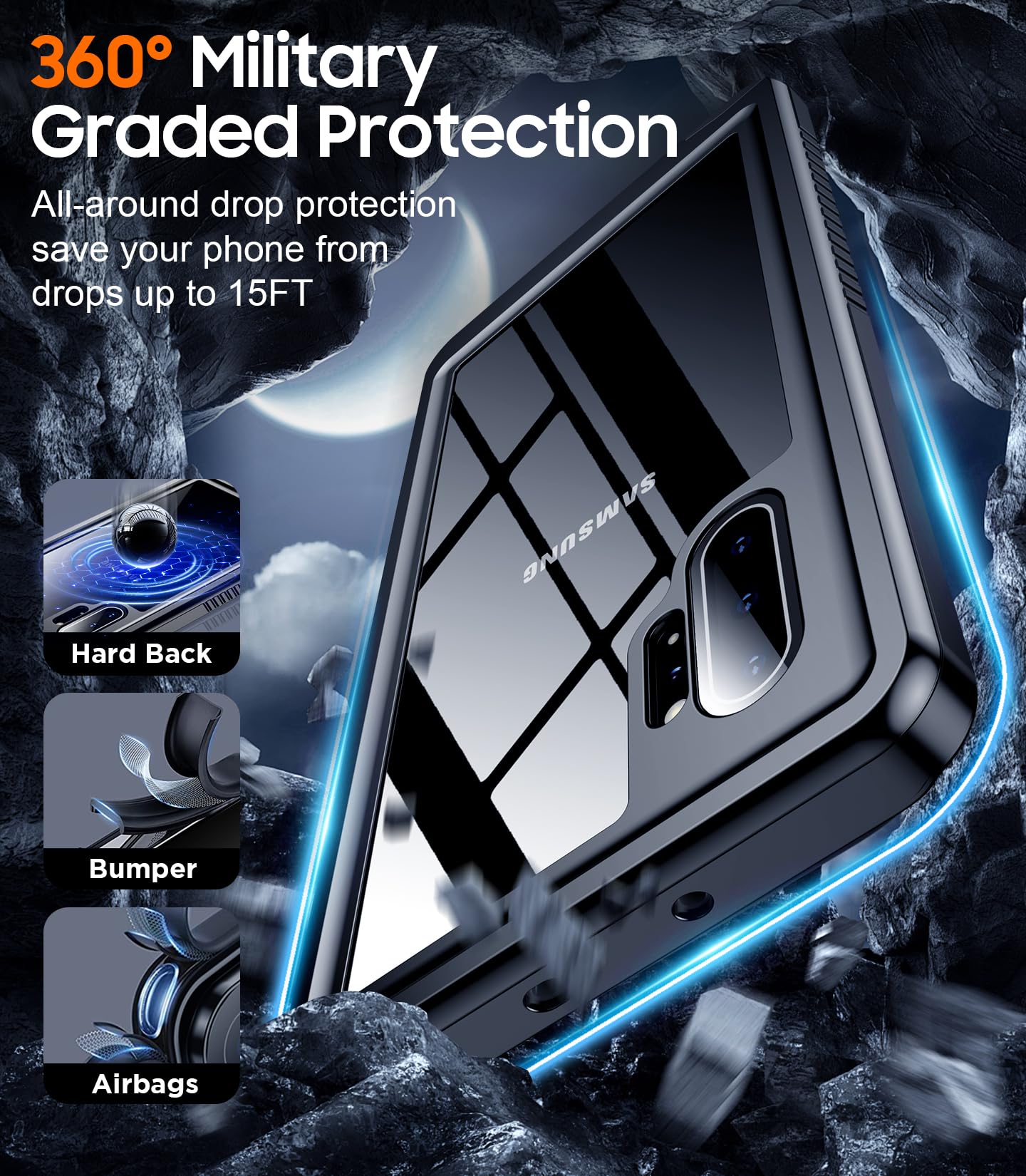 Foto 4 pulgar | Funda Temdan Impermeable Y A Prueba De Golpes Para Samsung Galaxy Note 10 Plus - Venta Internacional.