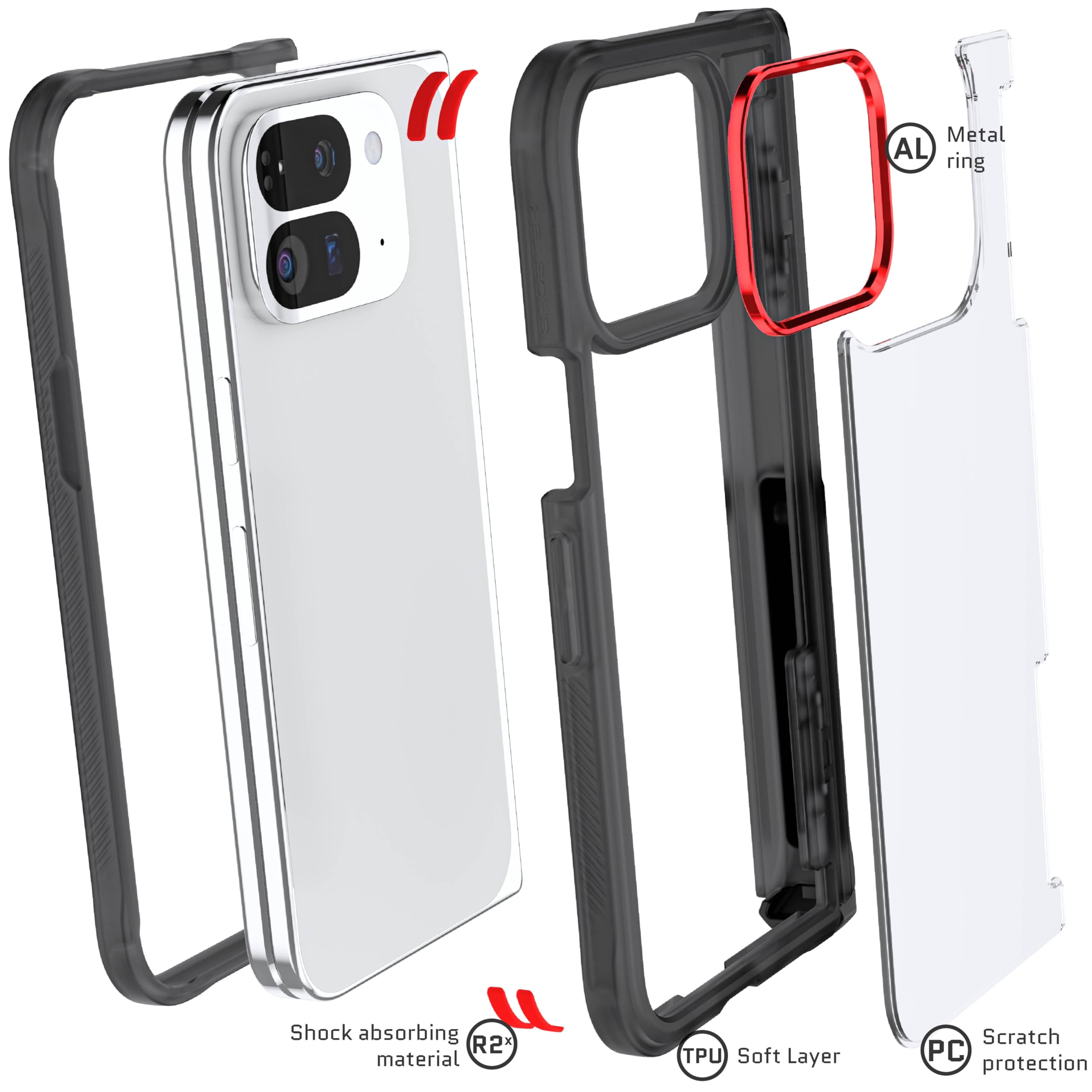 Foto 6 pulgar | Funda Para Teléfono Ghostek Covert Clear Pixel 9 Pro Fold Smoke - Venta Internacional.