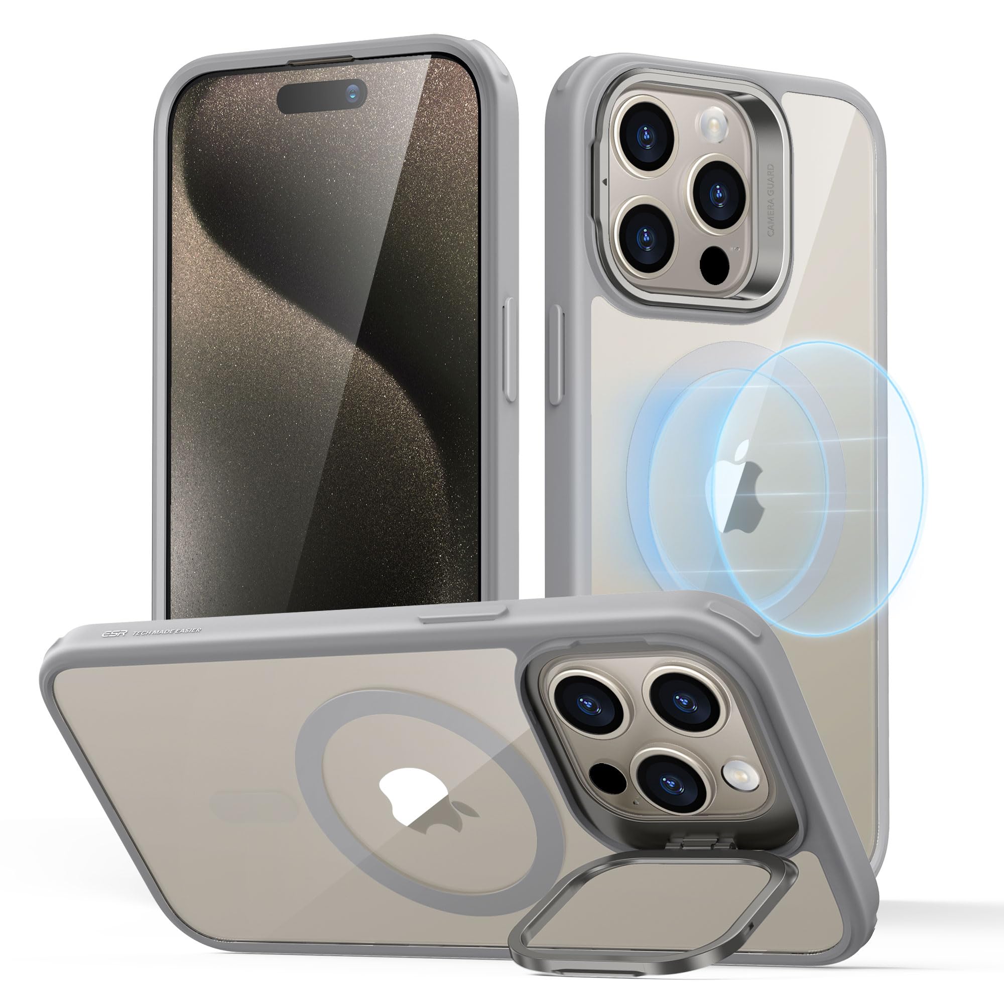 Foto 2 pulgar | Funda De Teléfono Esr Para Iphone 15 Pro Max Con Magsafe Clear Grey - Venta Internacional.