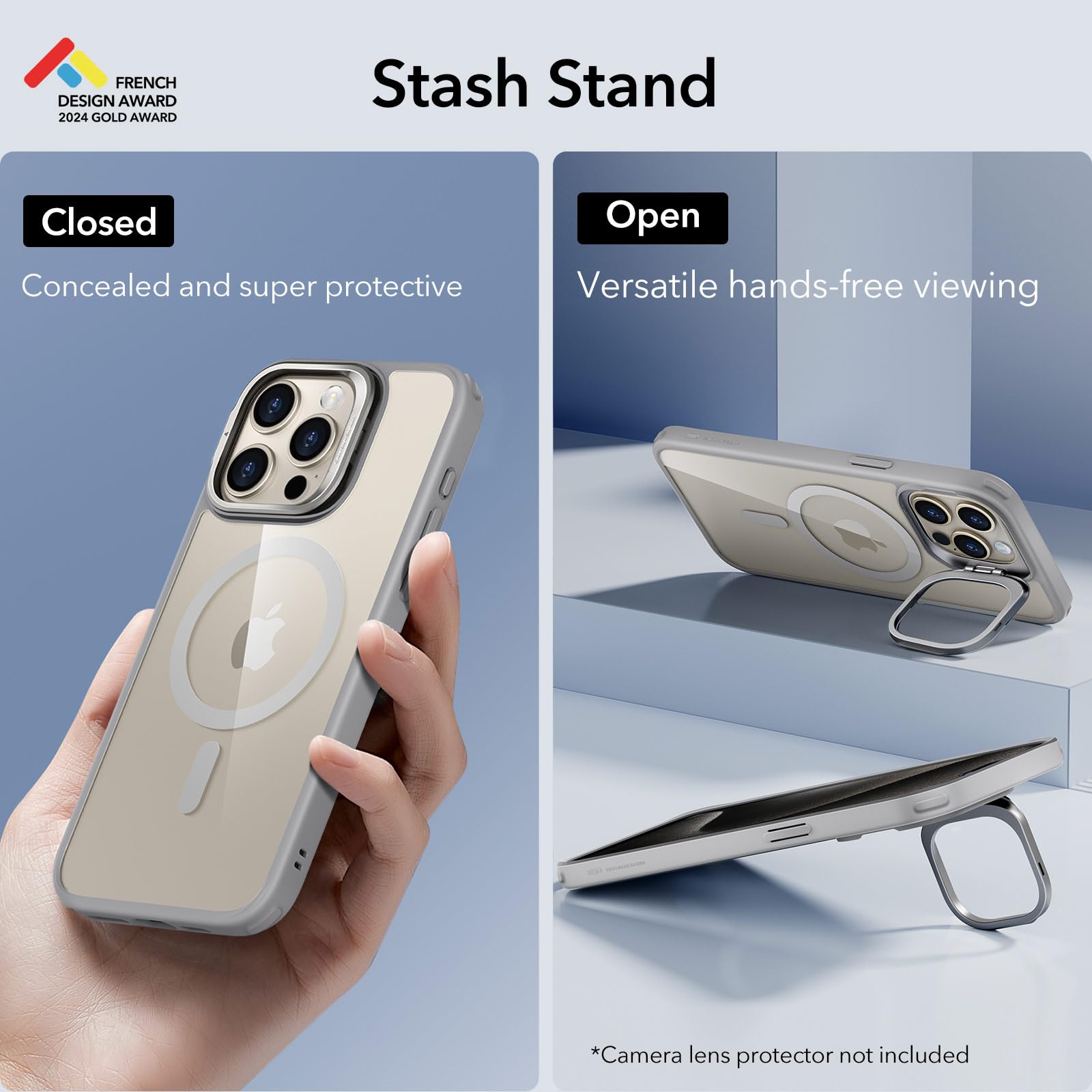 Foto 3 pulgar | Funda De Teléfono Esr Para Iphone 15 Pro Max Con Magsafe Clear Grey - Venta Internacional.