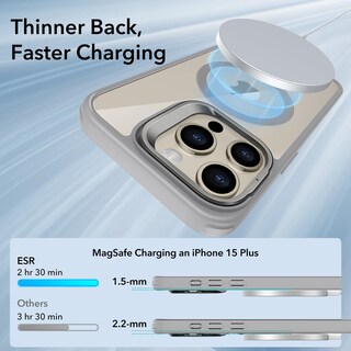Foto 3 | Funda De Teléfono Esr Para Iphone 15 Pro Max Con Magsafe Clear Grey - Venta Internacional.
