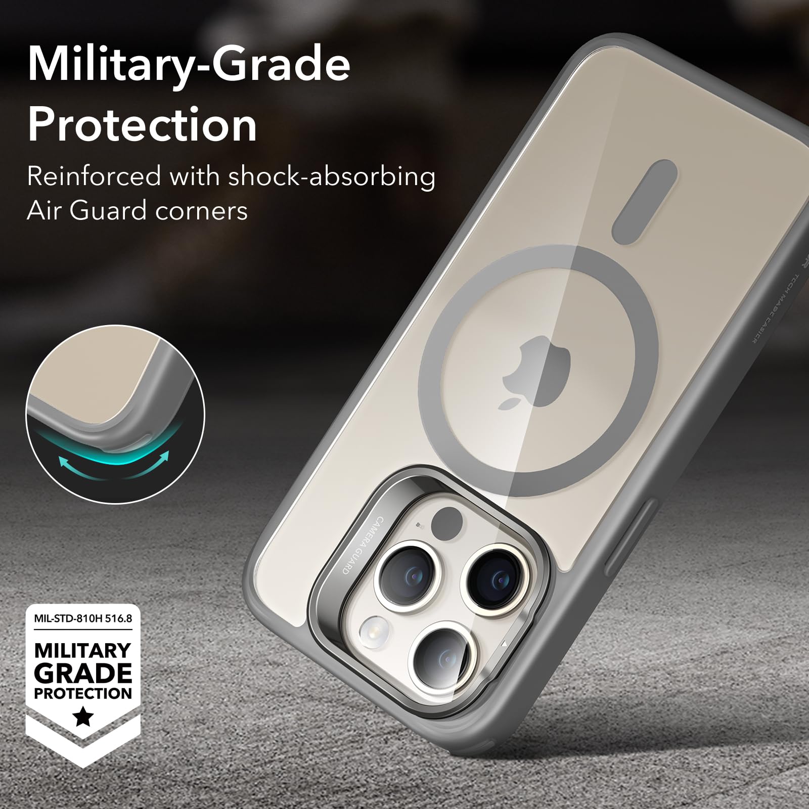 Foto 7 pulgar | Funda De Teléfono Esr Para Iphone 15 Pro Max Con Magsafe Clear Grey - Venta Internacional.