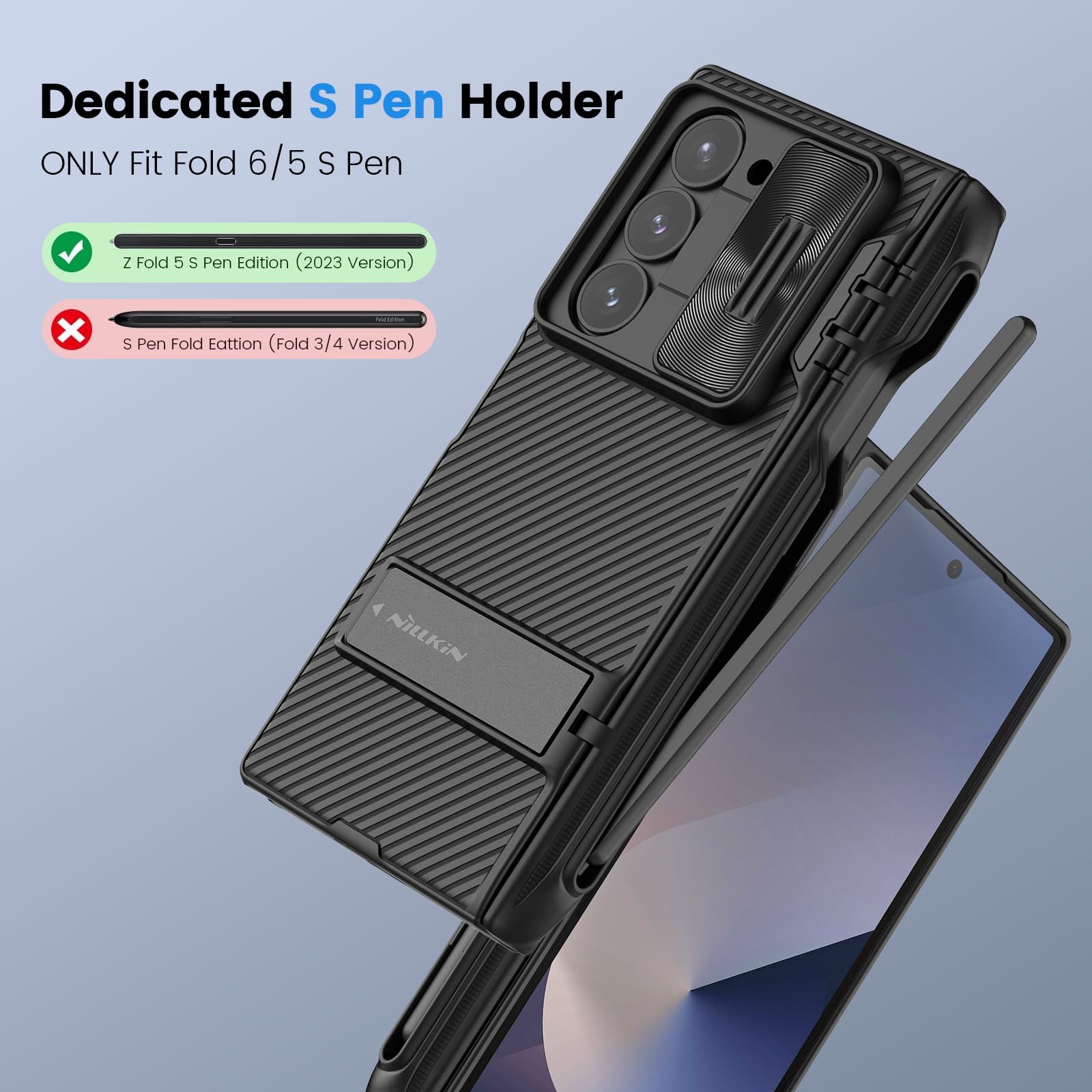 Foto 4 pulgar | Funda Nillkin Camshield Pro Con Soporte Para Bolígrafo S Para Galaxy Z Fold 6 - Venta Internacional.