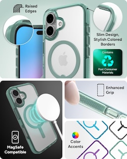 Foto 5 | Funda Snap Zagg Santa Cruz Para Iphone 16 Magsafe, Color Verde - Venta Internacional.