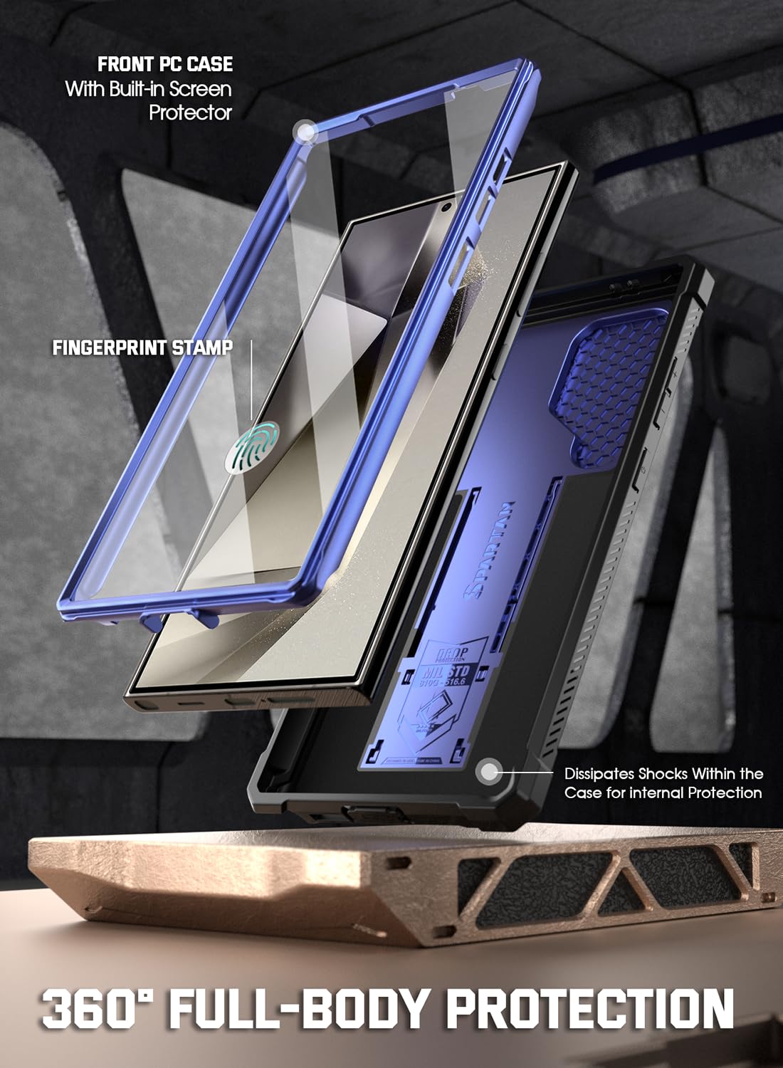 Foto 2 | Funda Para Teléfono Poetic Spartan Galaxy S24 Ultra 6.8 Midnight Blue - Venta Internacional.