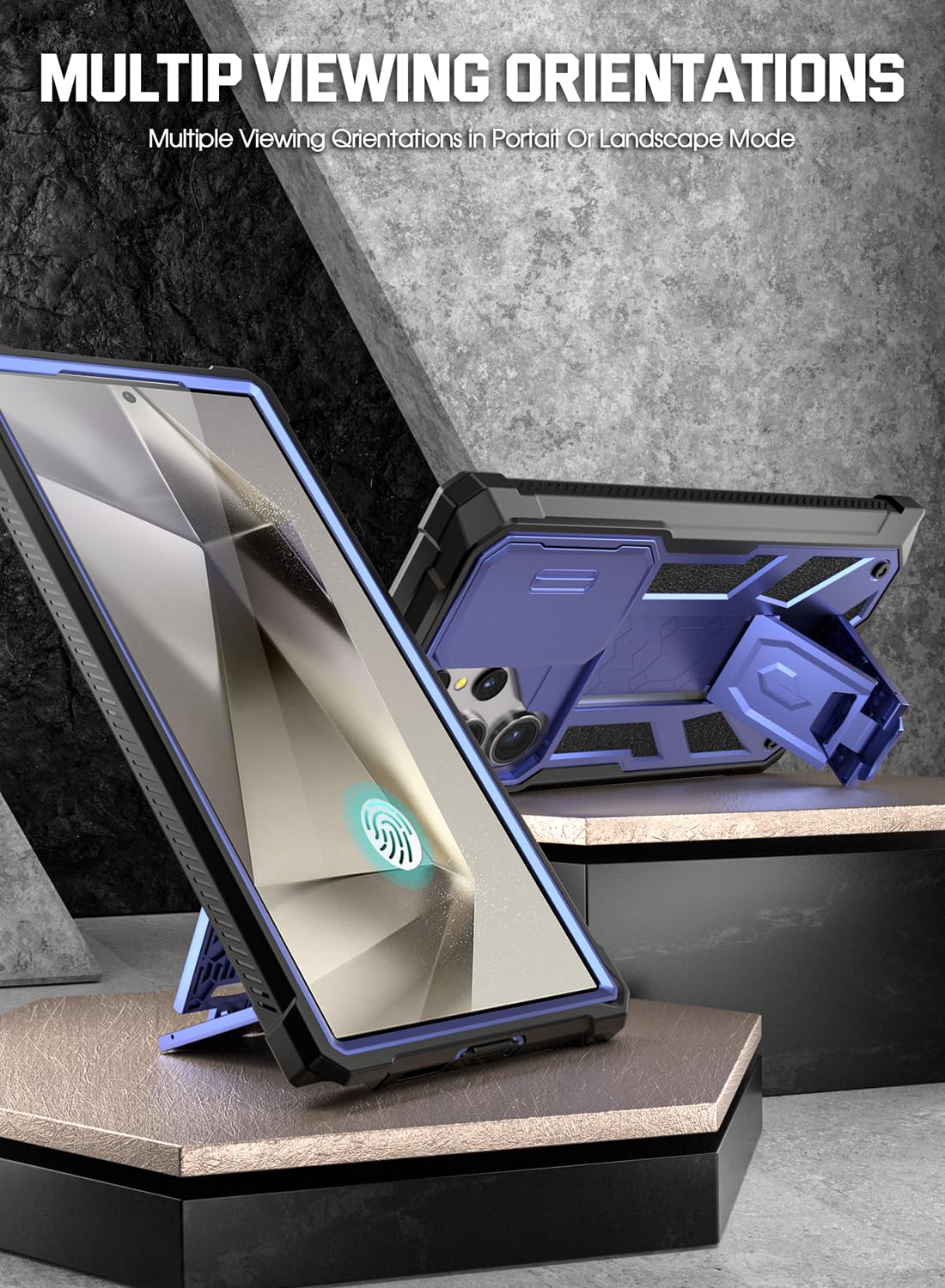 Foto 4 pulgar | Funda Para Teléfono Poetic Spartan Galaxy S24 Ultra 6.8 Midnight Blue - Venta Internacional.