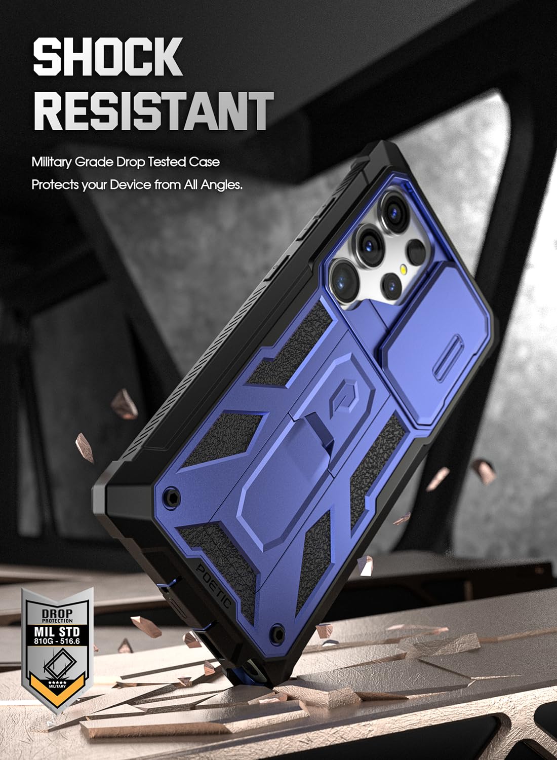 Foto 5 pulgar | Funda Para Teléfono Poetic Spartan Galaxy S24 Ultra 6.8 Midnight Blue - Venta Internacional.