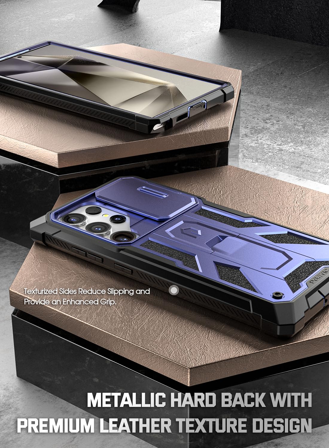 Foto 7 pulgar | Funda Para Teléfono Poetic Spartan Galaxy S24 Ultra 6.8 Midnight Blue - Venta Internacional.