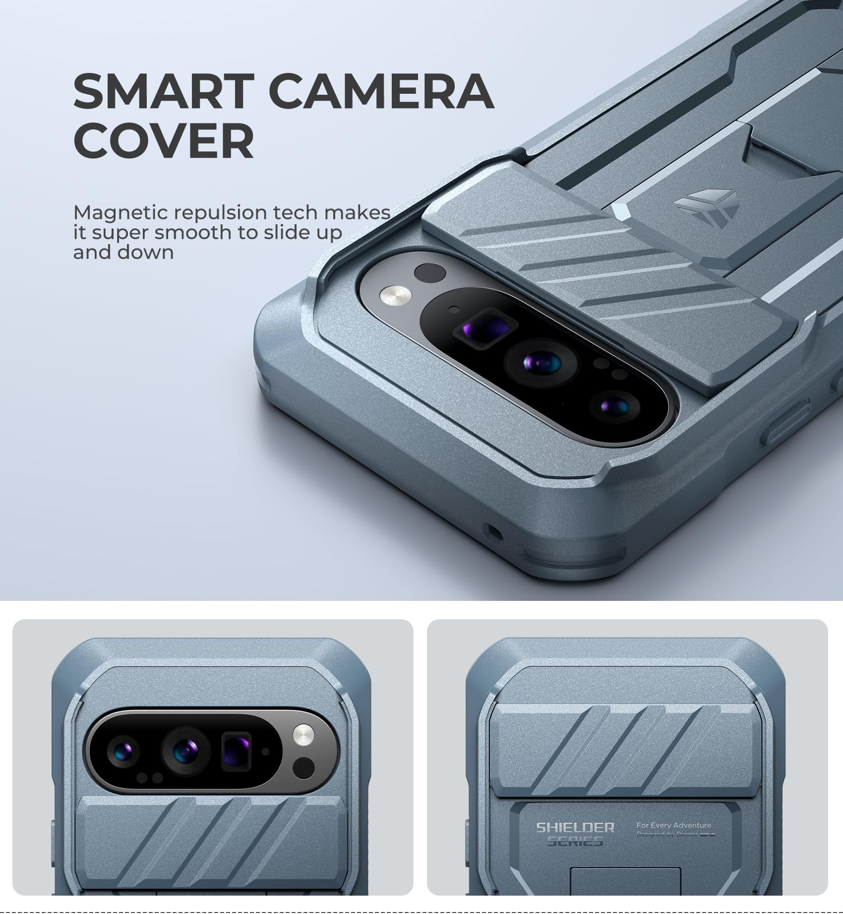 Foto 4 pulgar | Funda Dexnor Para Google Pixel 9 Pro Con Cámara Deslizante, Color Azul - Venta Internacional.