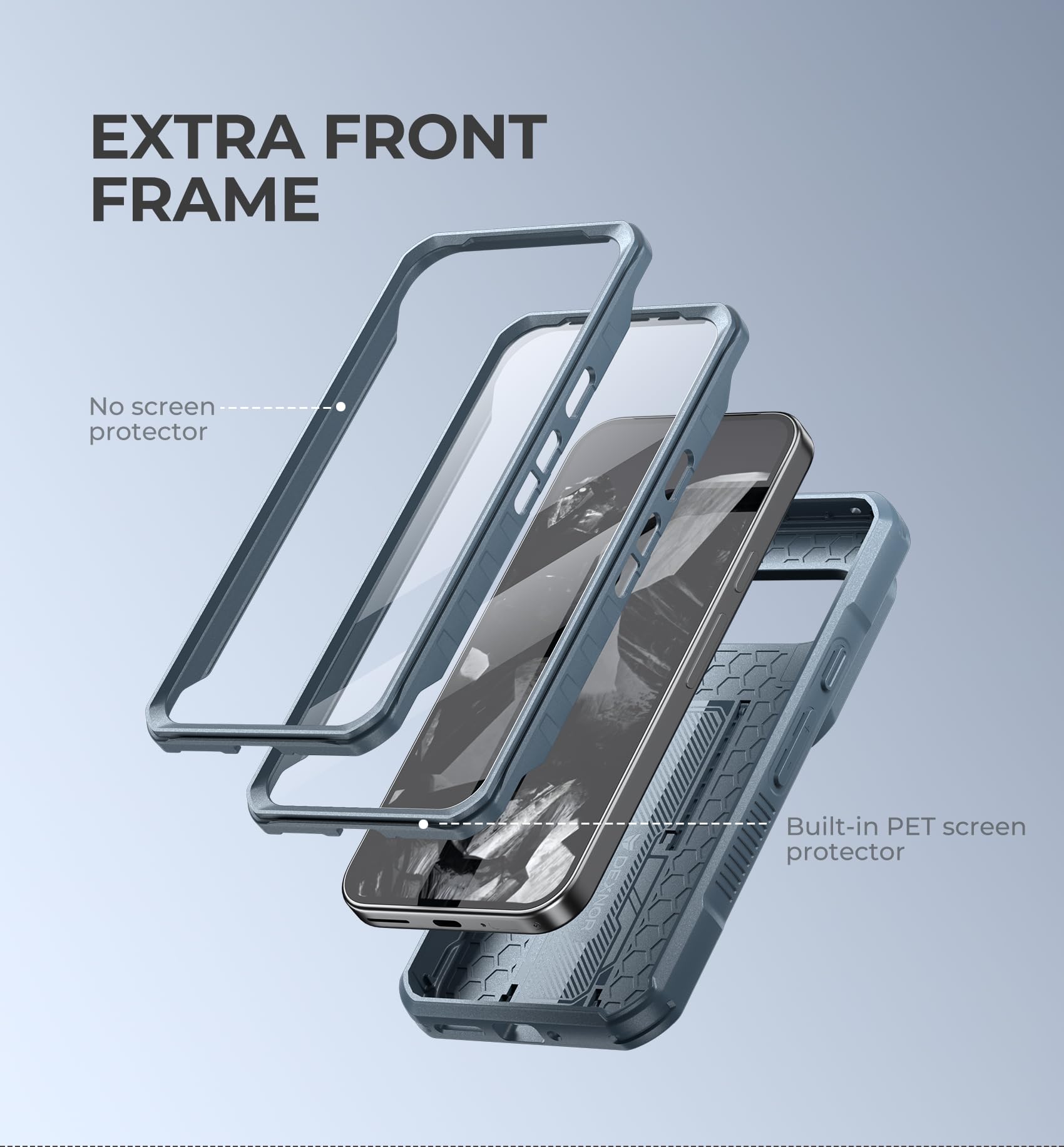 Foto 5 pulgar | Funda Dexnor Para Google Pixel 9 Pro Con Cámara Deslizante, Color Azul - Venta Internacional.