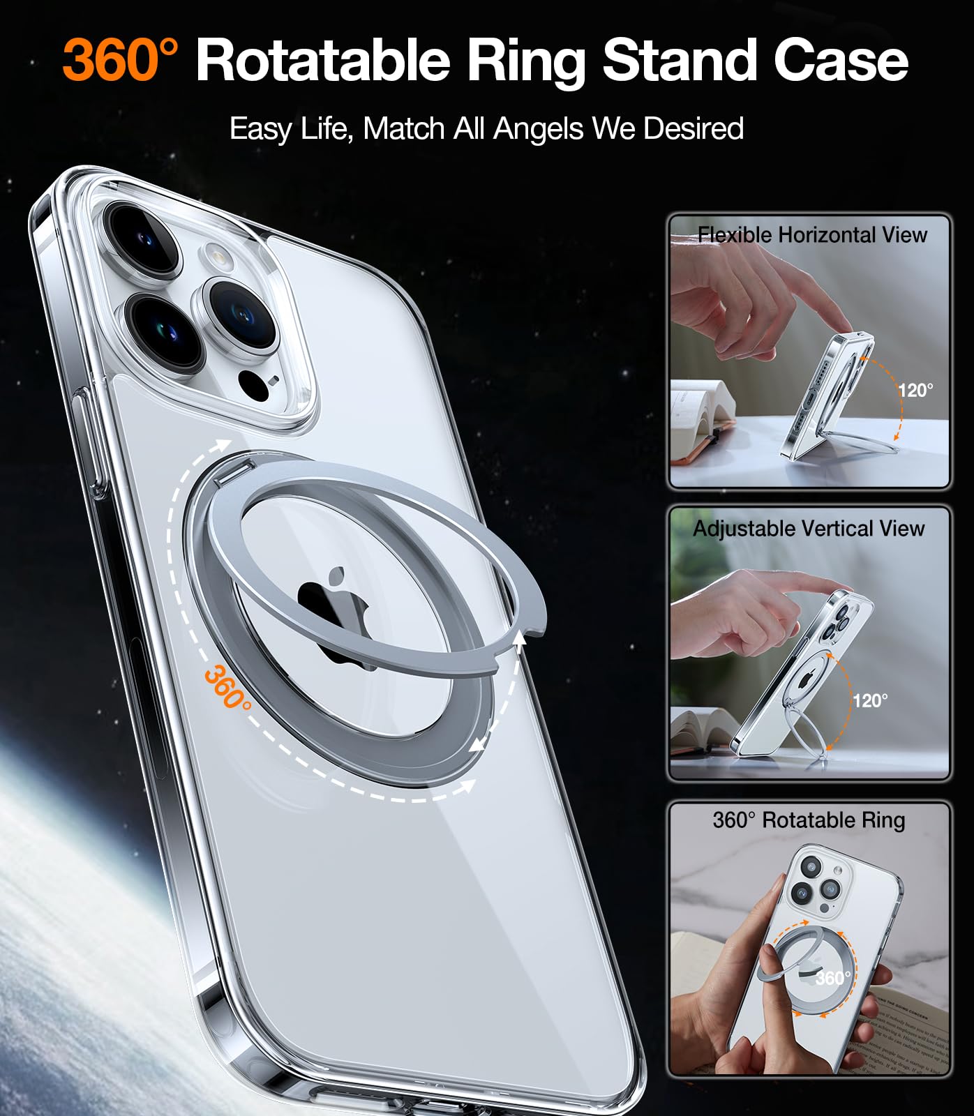 Foto 4 pulgar | Funda Para Teléfono Torras 2024 Con Anillo Giratorio De 360° Mejorado Para Iphone 13 Pro - Venta Internacional.