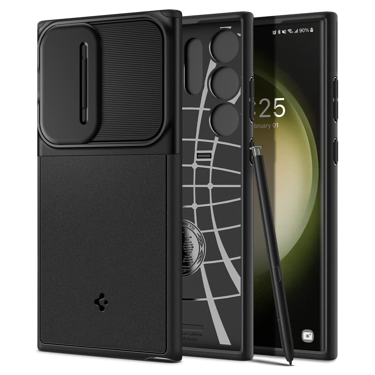 Foto 2 pulgar | Funda Spigen Optik Armor Para El Galaxy S23 Ultra (2023), Color Negro - Venta Internacional.