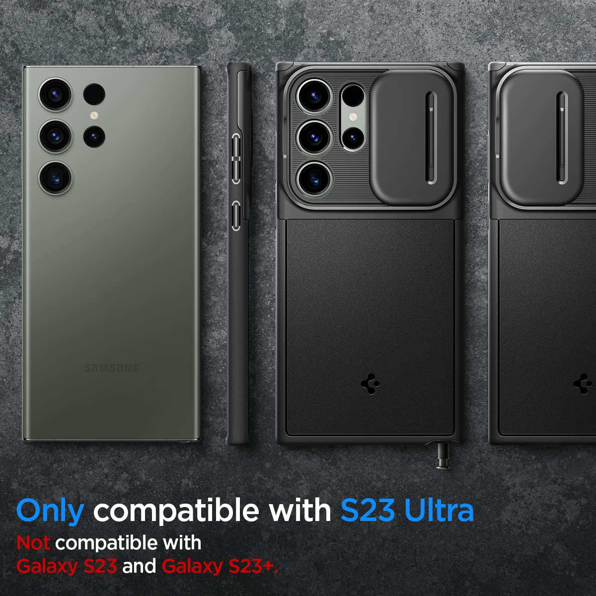 Foto 2 | Funda Spigen Optik Armor Para El Galaxy S23 Ultra (2023), Color Negro - Venta Internacional.