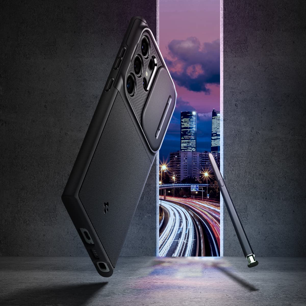 Foto 4 pulgar | Funda Spigen Optik Armor Para El Galaxy S23 Ultra (2023), Color Negro - Venta Internacional.