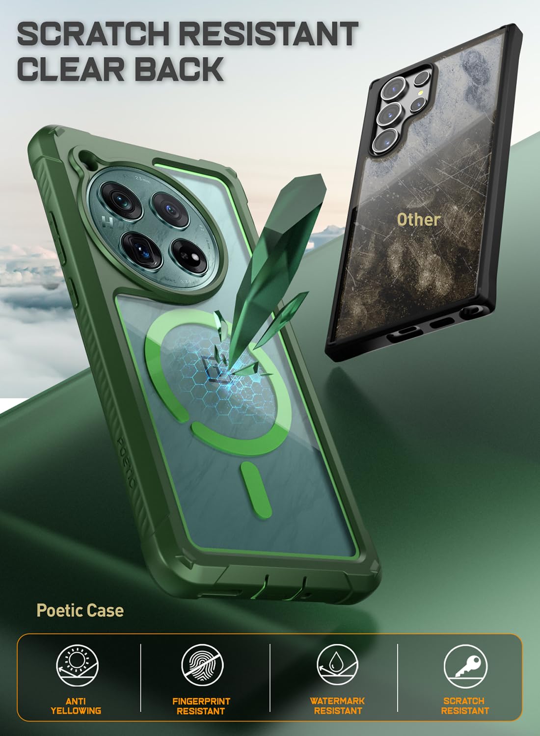 Foto 4 pulgar | Funda Poetic Guardian Compatible Con Oneplus 12 5g Verde/transparente - Venta Internacional.