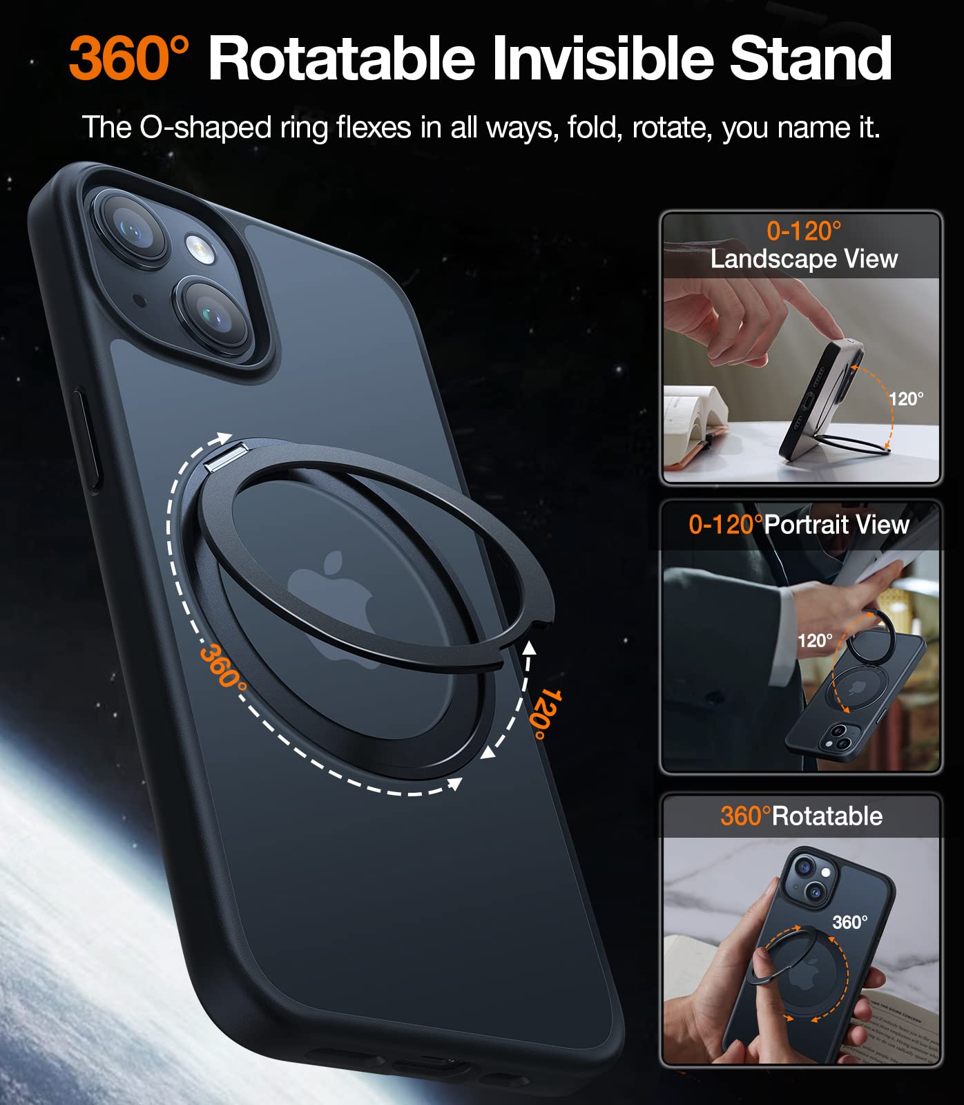 Foto 4 pulgar | Funda Magnética Torras 2024 Mejorada Con Anillo Giratorio De 360° Para Iphone 13/14 - Venta Internacional.