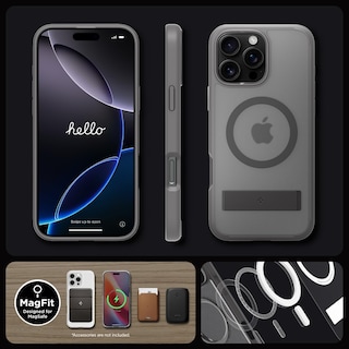 Foto 7 | Funda Spigen Ultra Hybrid S Magfit Para Iphone 16 Pro Frost Grey - Venta Internacional.