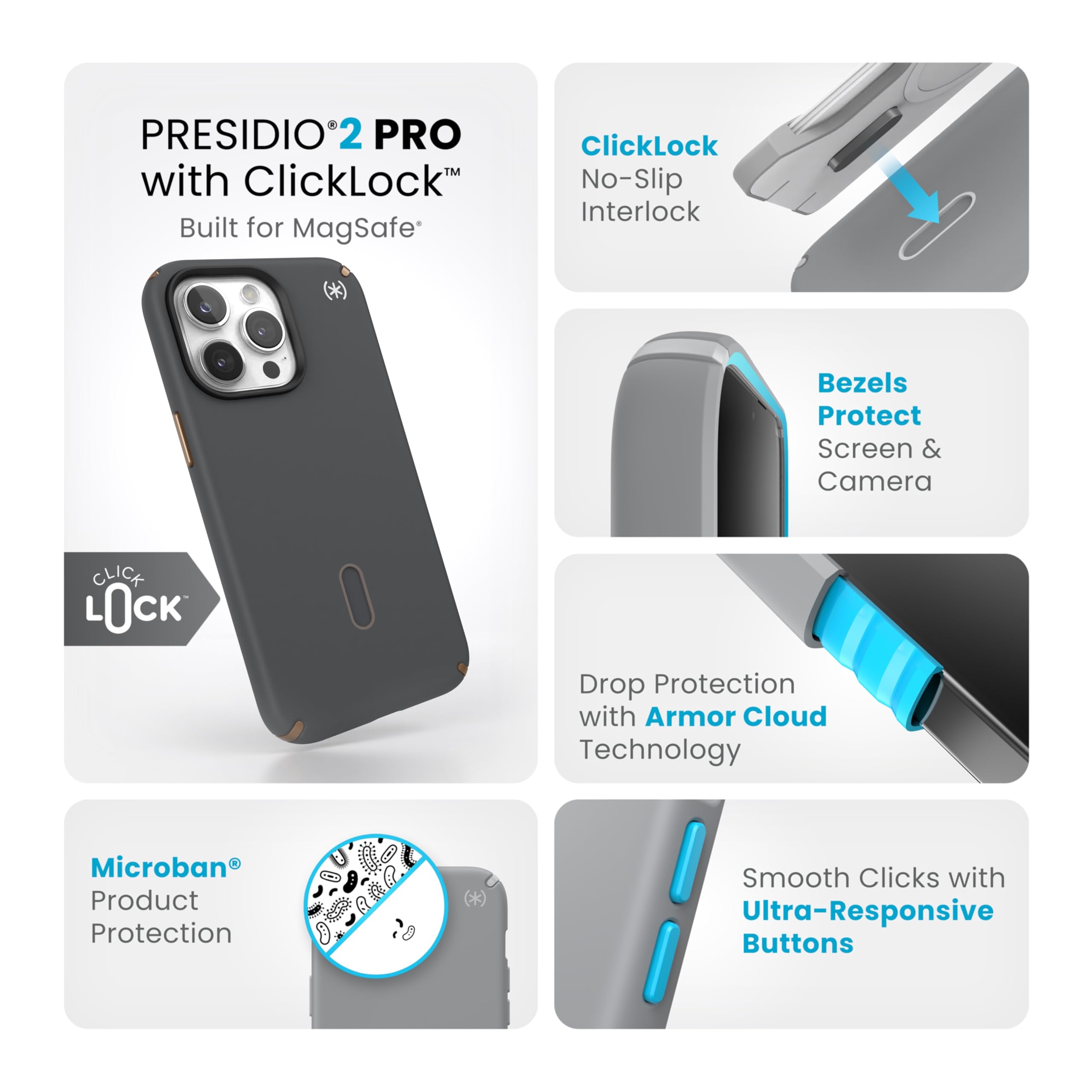 Foto 4 pulgar | Funda De Teléfono Speck Presidio2 Pro Para Iphone 15 Pro Max De 6.7 Pulgadas - Venta Internacional.