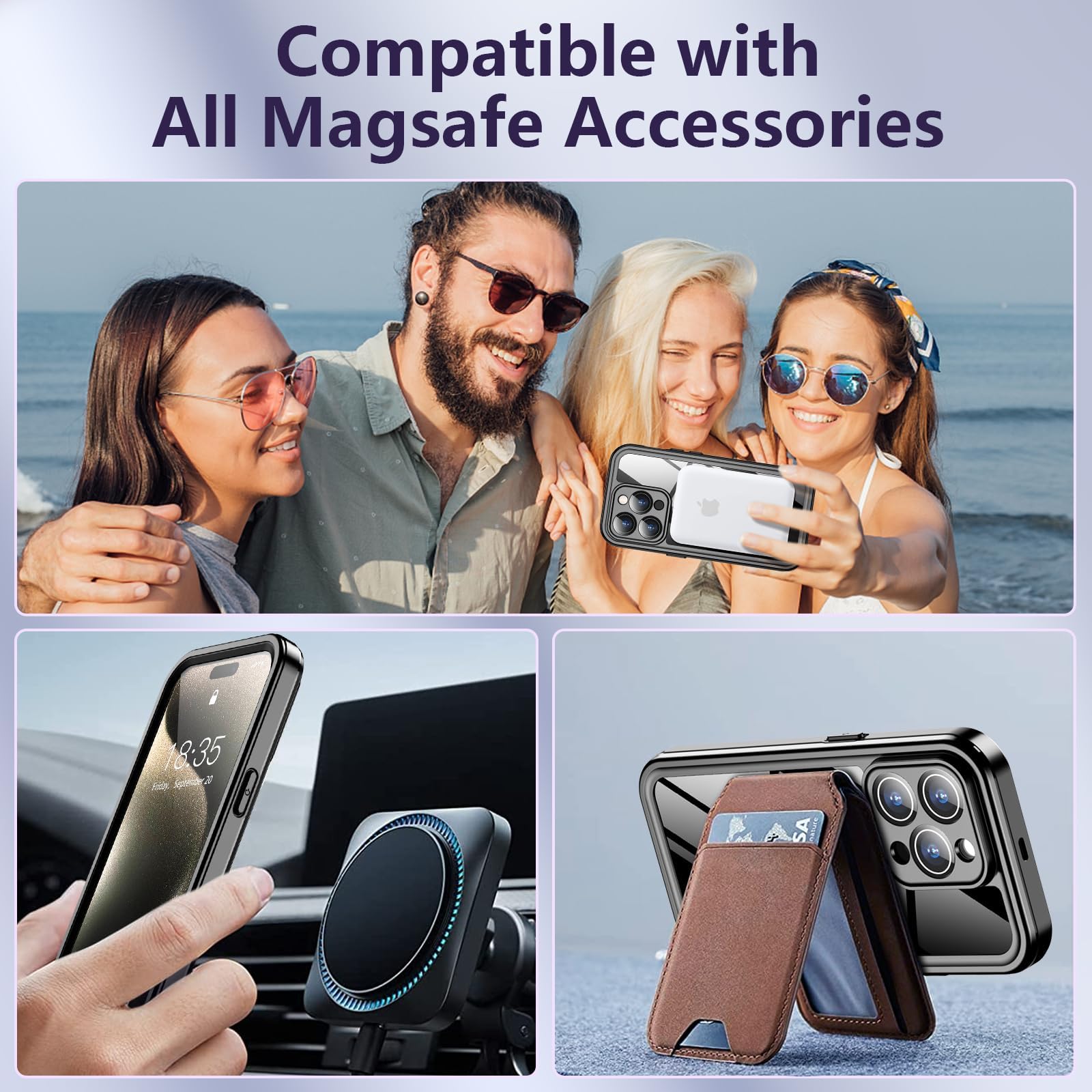 Foto 5 pulgar | Funda Impermeable Temdan Con Protector De Pantalla Para Iphone 15 Pro Max - Venta Internacional.