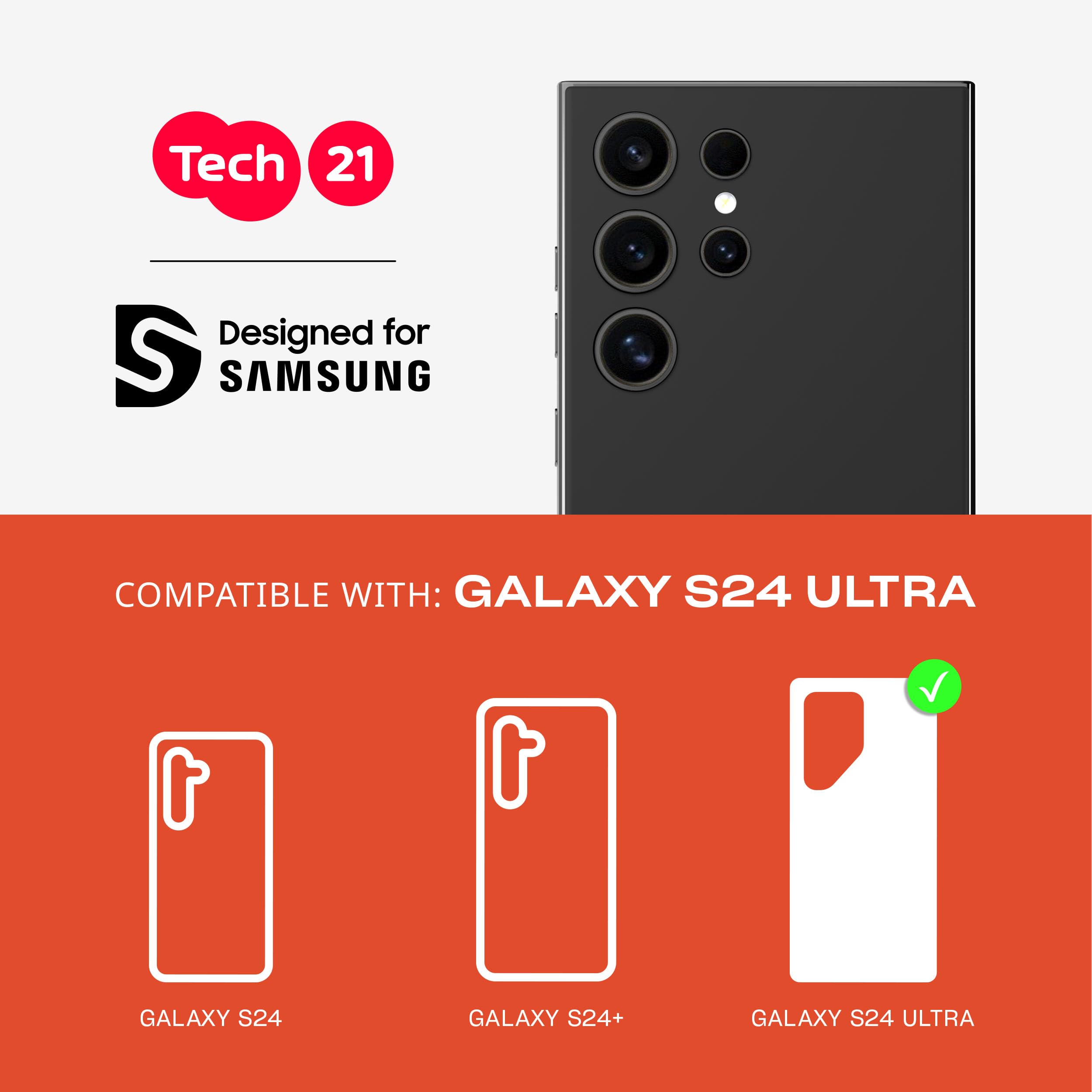 Foto 2 | Funda De Teléfono Tech21 Evo Check Para Samsung Galaxy S24 Ultra - Venta Internacional.